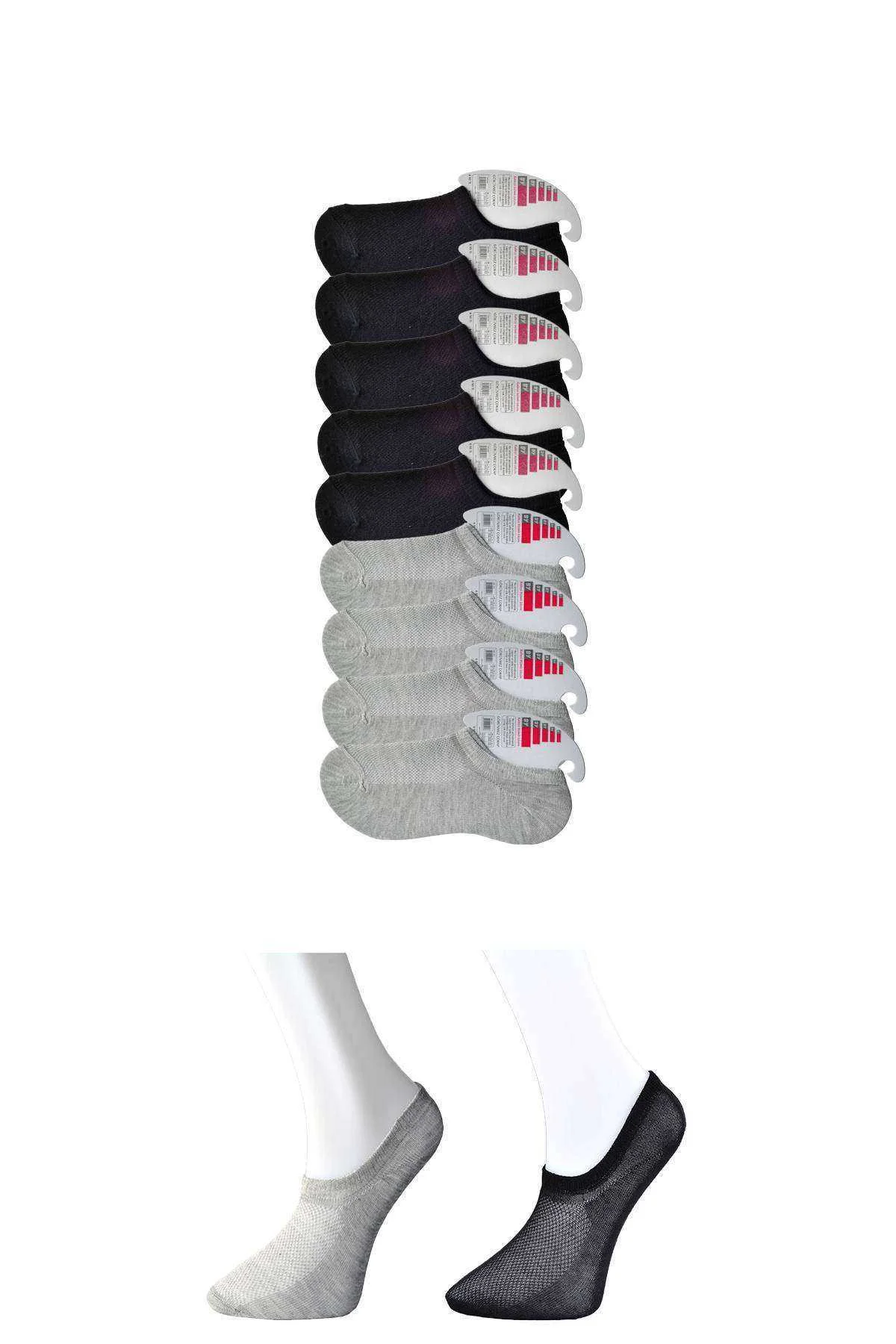 Siyah ve Gri Kadın Görünmez Çorap 9 çift - Just Cheap Store Görsel 5