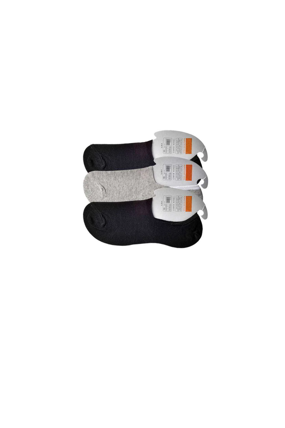 Siyah ve Gri Erkek Babet Çorap 3 çift - Just Cheap Store Görsel 4