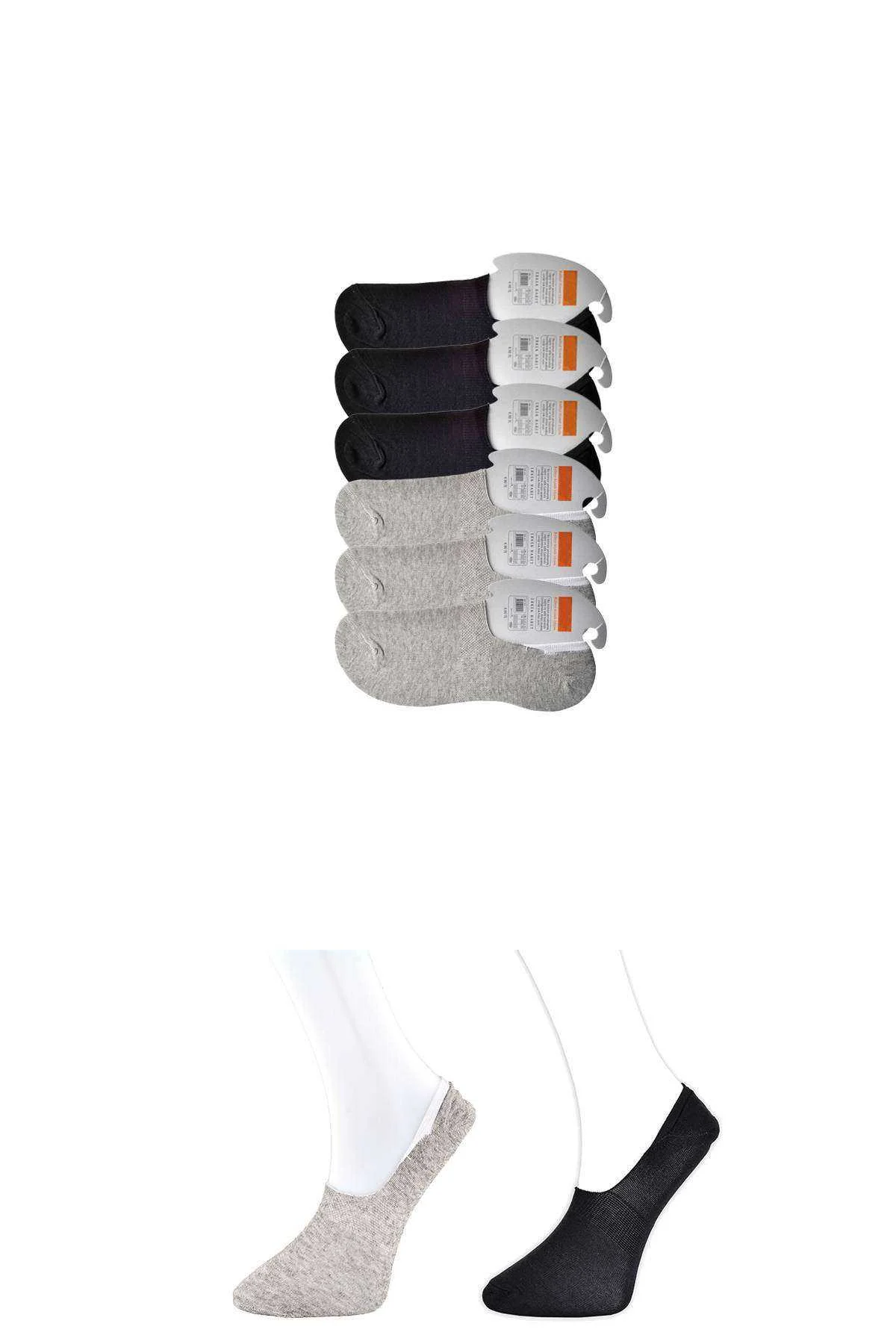Siyah ve Gri Erkek Babet Çorap 6 çift - Just Cheap Store Görsel 2