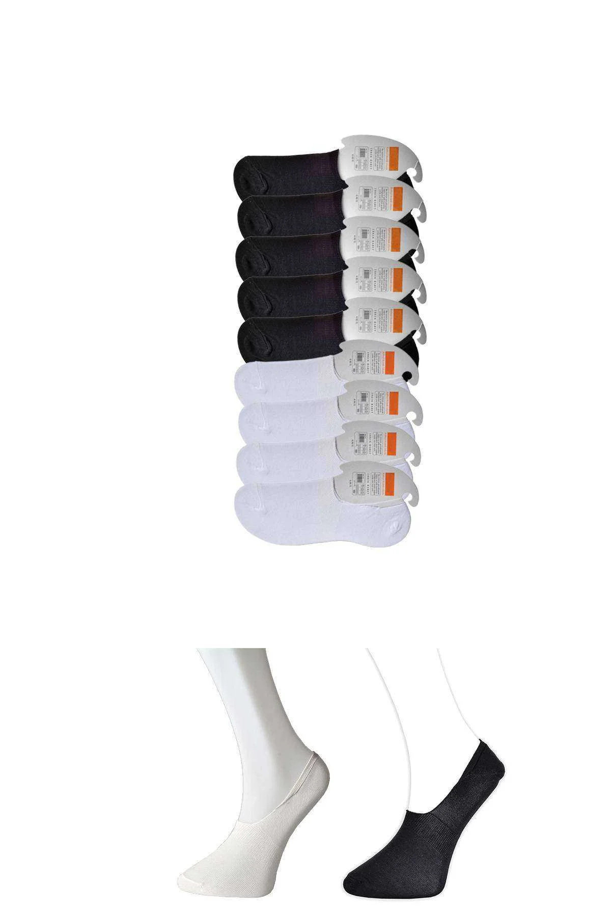 Siyah ve Beyaz Erkek Babet Çorap 9 çift - Just Cheap Store Görsel 2