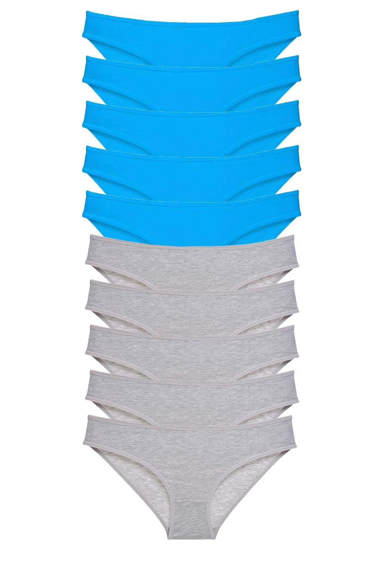 10 adet Süper Eko Set Likralı Kadın Slip Gri Mavi - Just Cheap Store Görsel 5