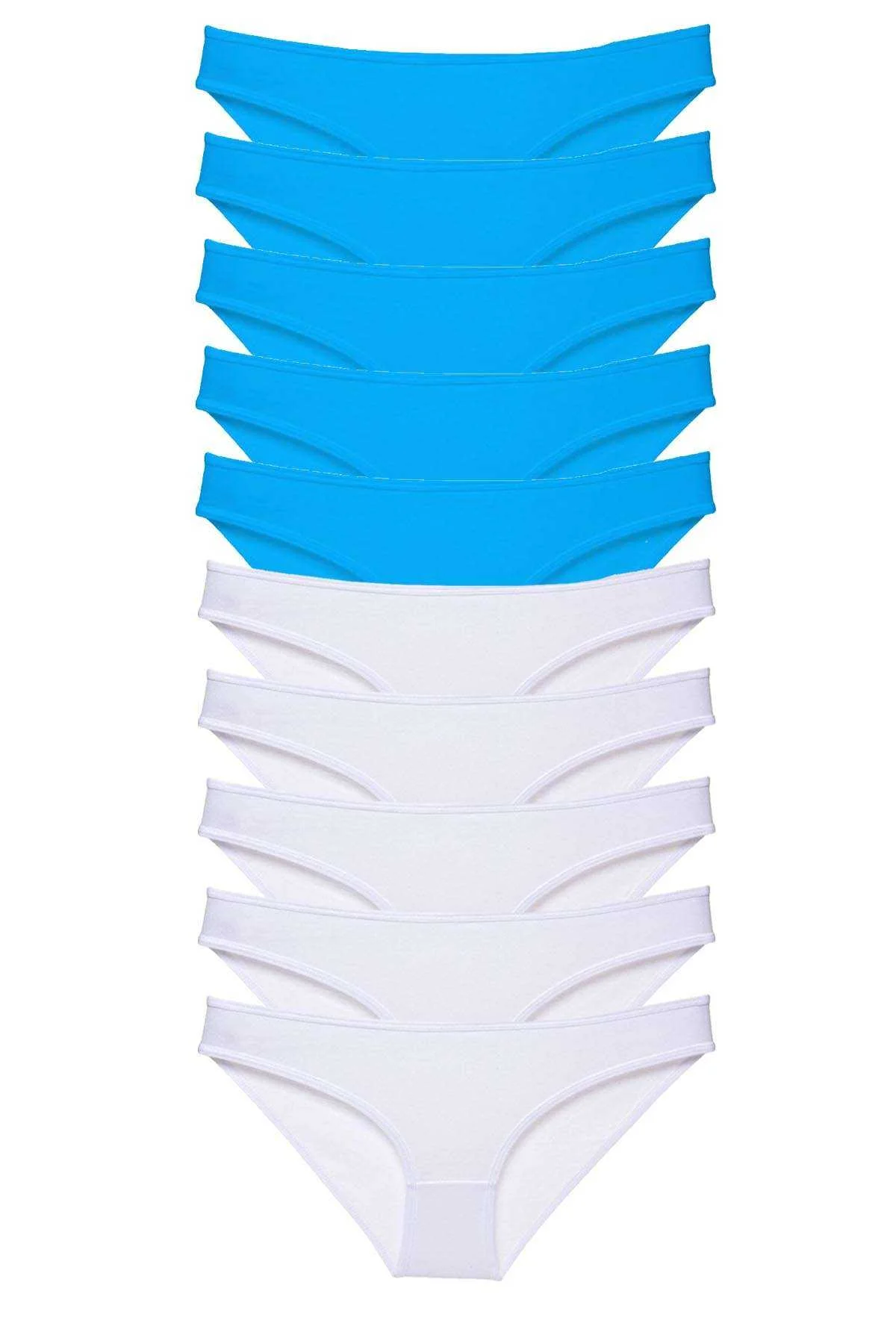 10 adet Süper Eko Set Likralı Kadın Slip Beyaz Mavi - Just Cheap Store Görsel 2