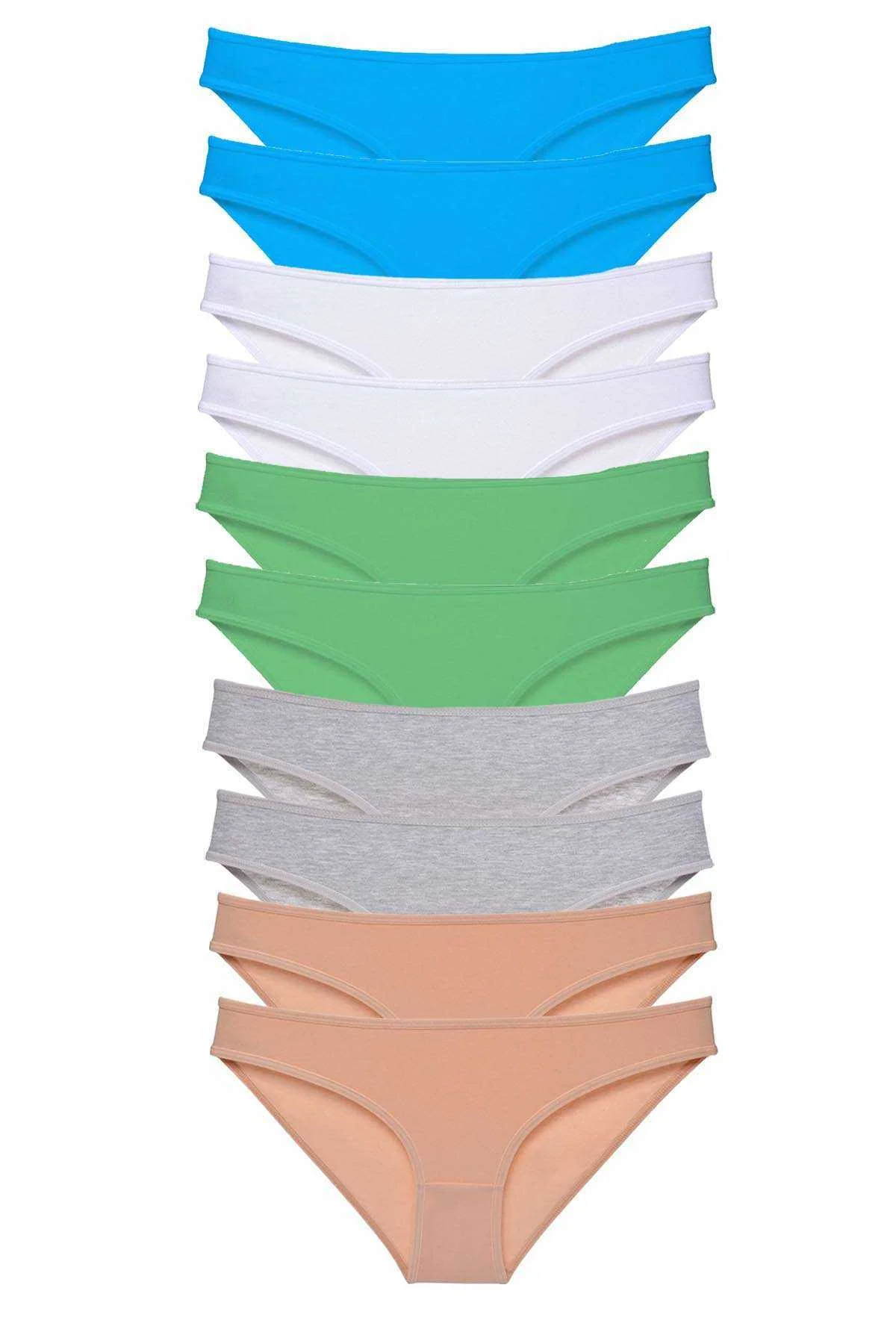 10 adet Süper Eko Set Likralı Kadın Slip Ten Gri Beyaz Yeşil Mavi - Just Cheap Store Görsel 2