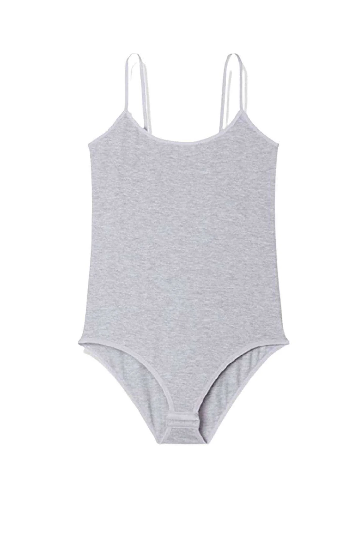 İp Askılı Kadın Çıtçıtlı Body Gri - Just Cheap Store Görsel 5