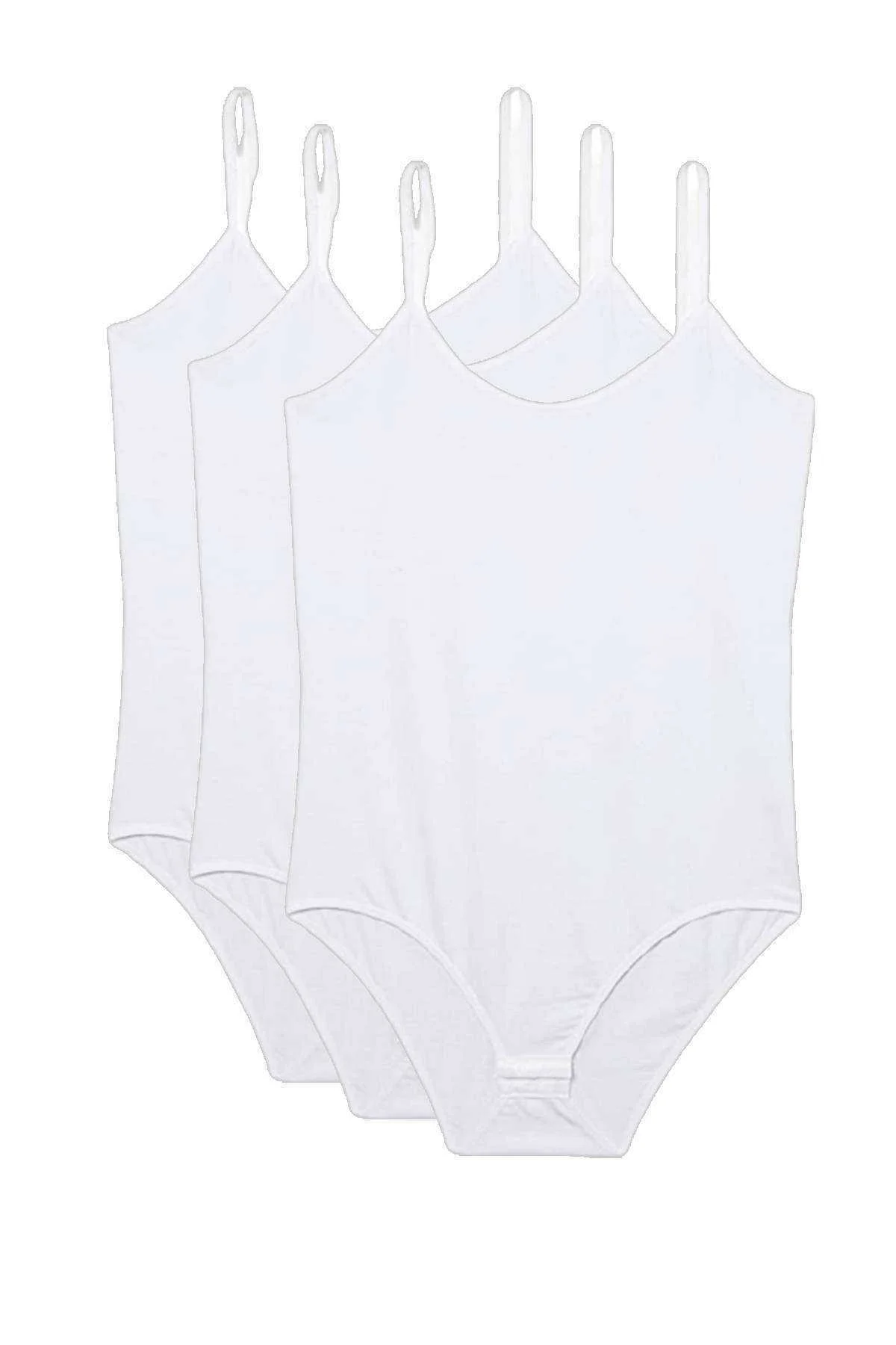 3 Adet İp Askılı Kadın Çıtçıtlı Body Beyaz - Just Cheap Store Görsel 2