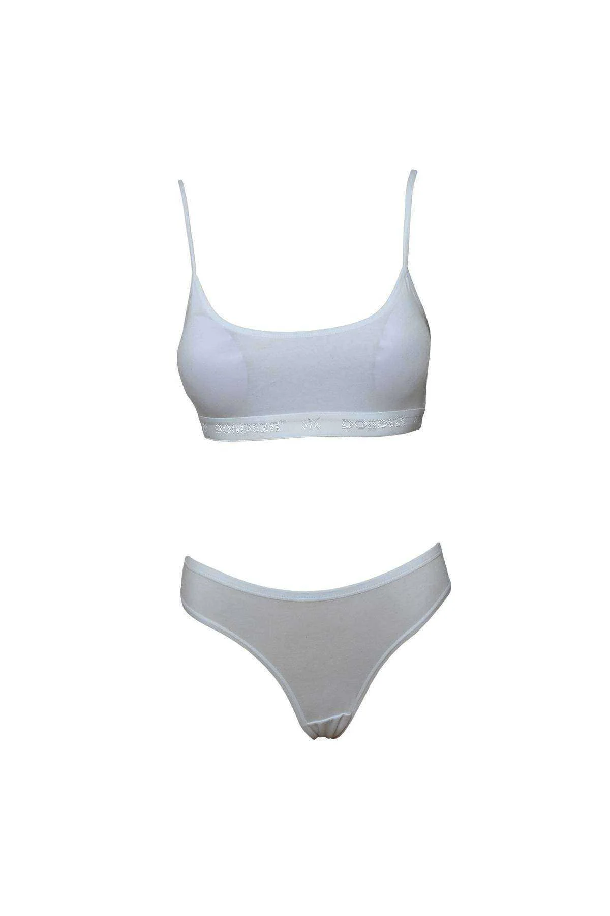 Pedli İp Askılı Yarım Atlet Büstiyer Külot Takım Beyaz - Just Cheap Store Görsel 2
