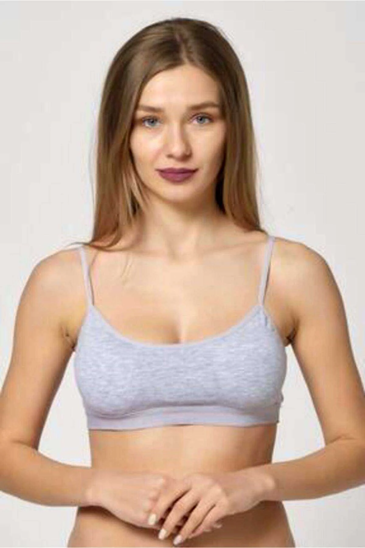 Pedli İp Askılı Gri Büstiyer - Just Cheap Store Görsel 3