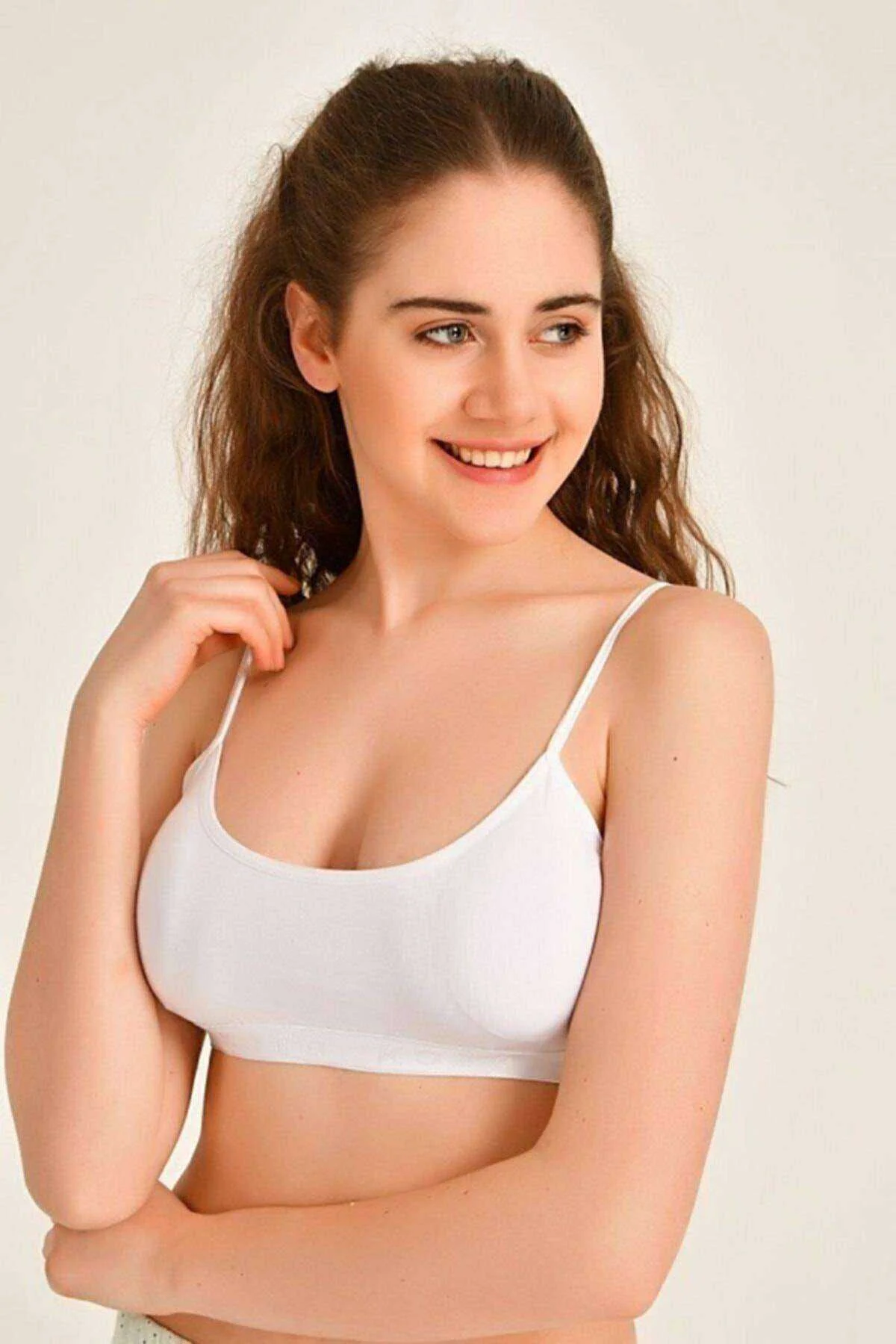 Pedli İp Askılı Beyaz ve Gri Büstiyer 2 adet - Just Cheap Store Görsel 3