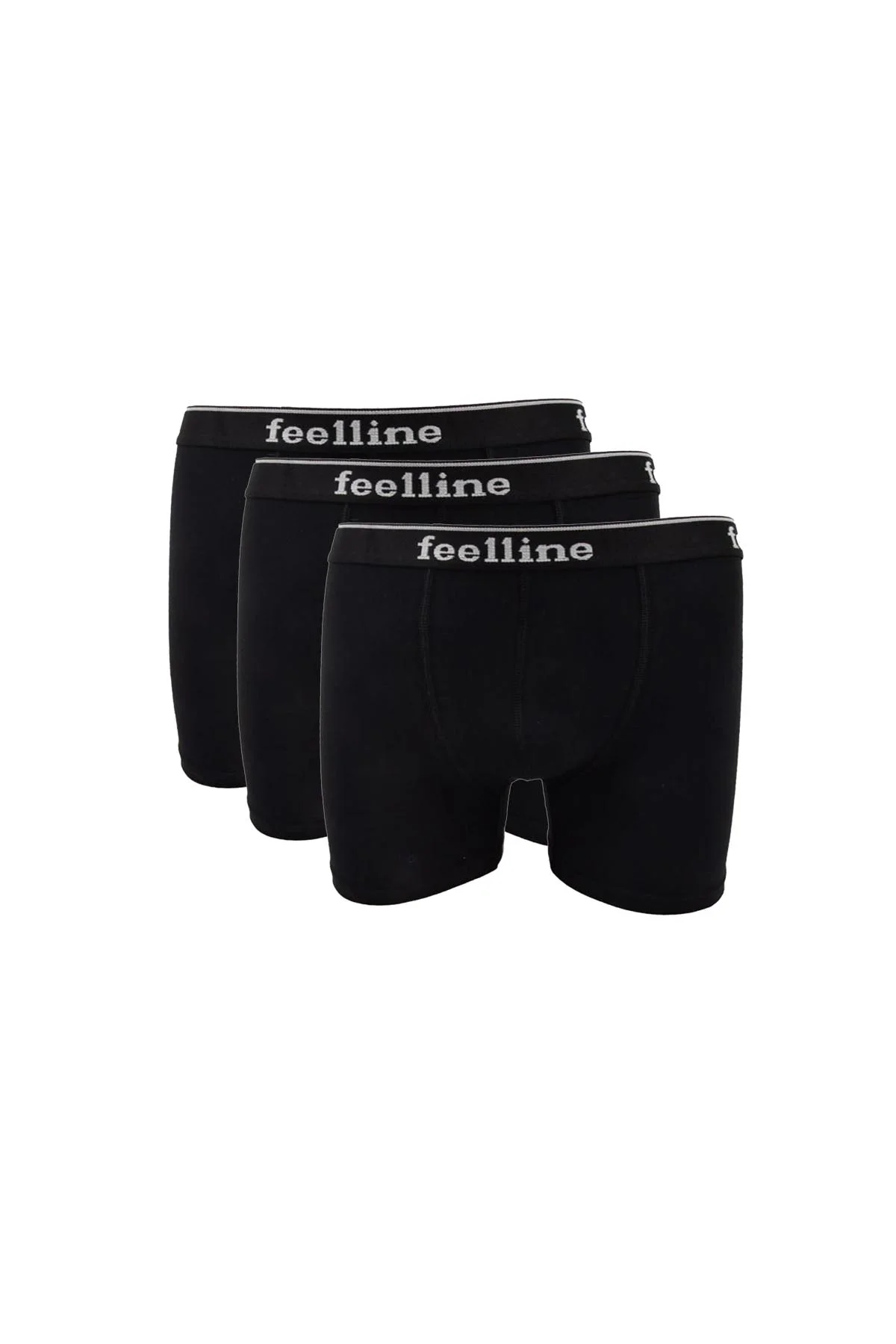 3 adet Feelline Siyah Pamuklu Doğal Likralı Erkek Boxer - Just Cheap Store Görsel 2