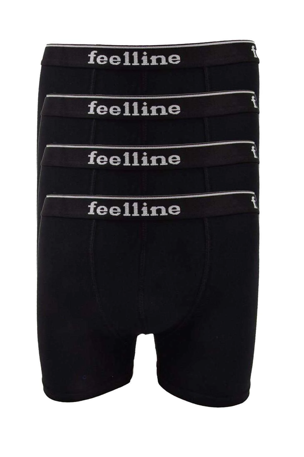 4 adet Feelline Siyah Pamuklu Doğal Likralı Erkek Boxer - Just Cheap Store Görsel 2