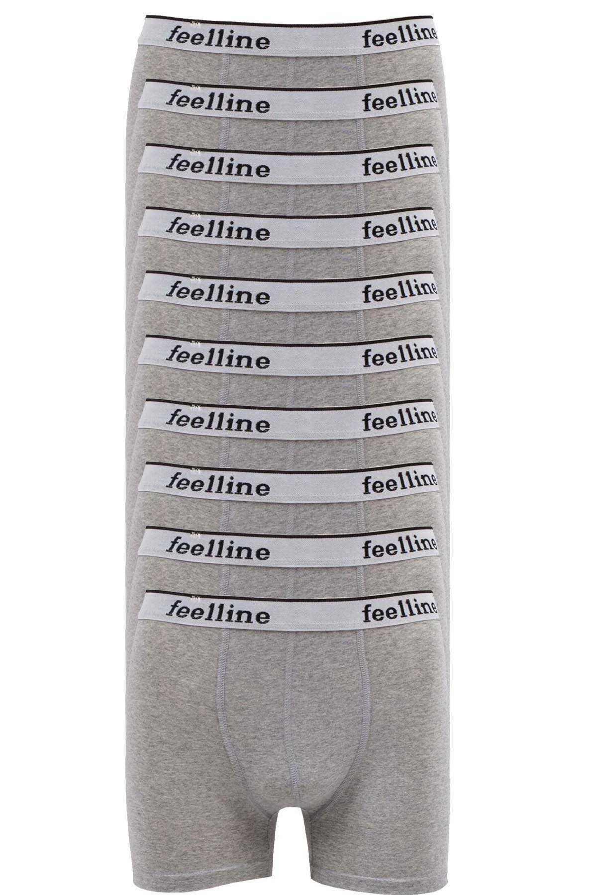 10 adet Feelline Gri Pamuklu Doğal Likralı Erkek Boxer - Just Cheap Store Görsel 4