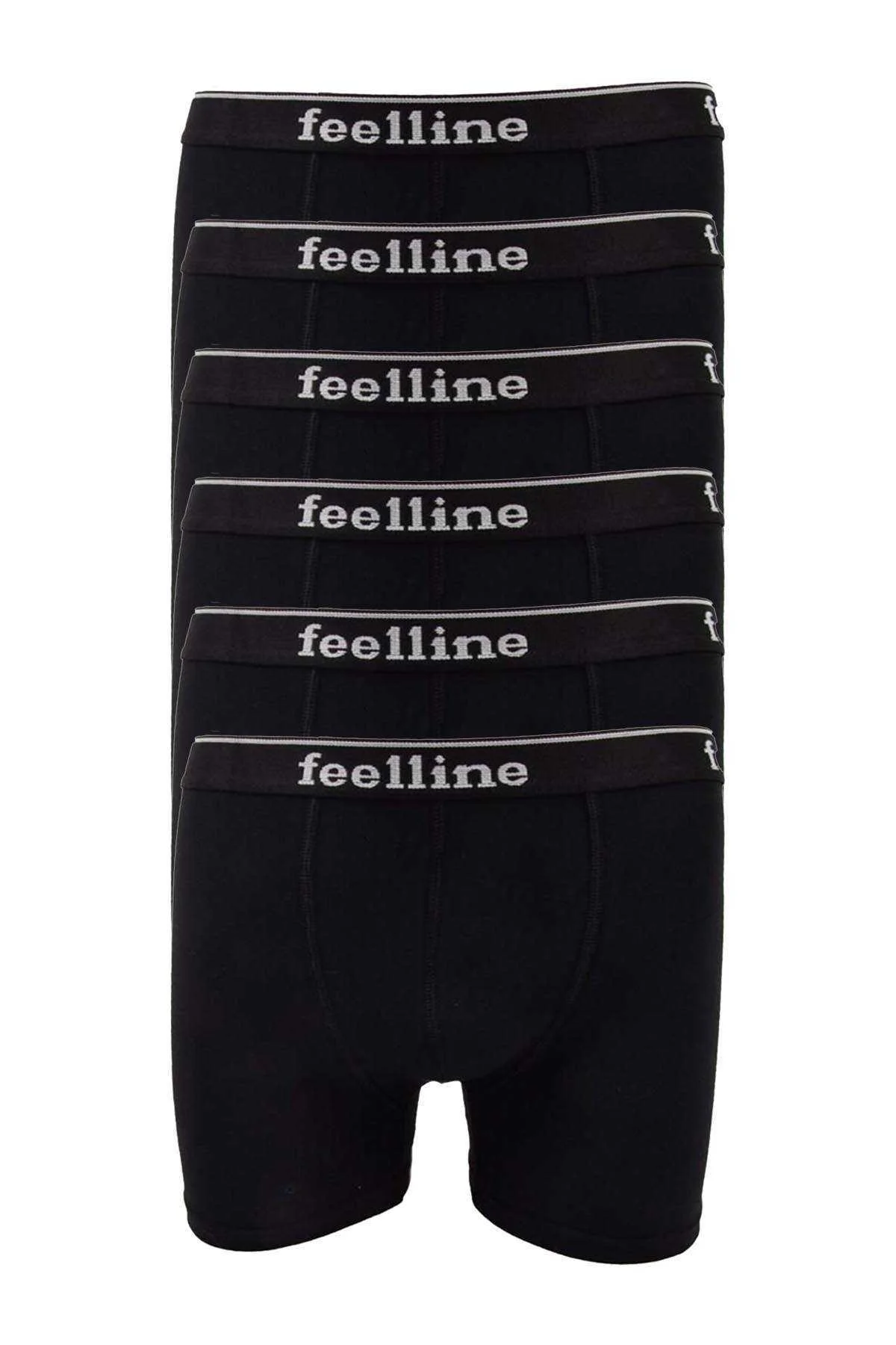 6 adet Feelline Siyah Pamuklu Doğal Likralı Erkek Boxer - Just Cheap Store Görsel 2