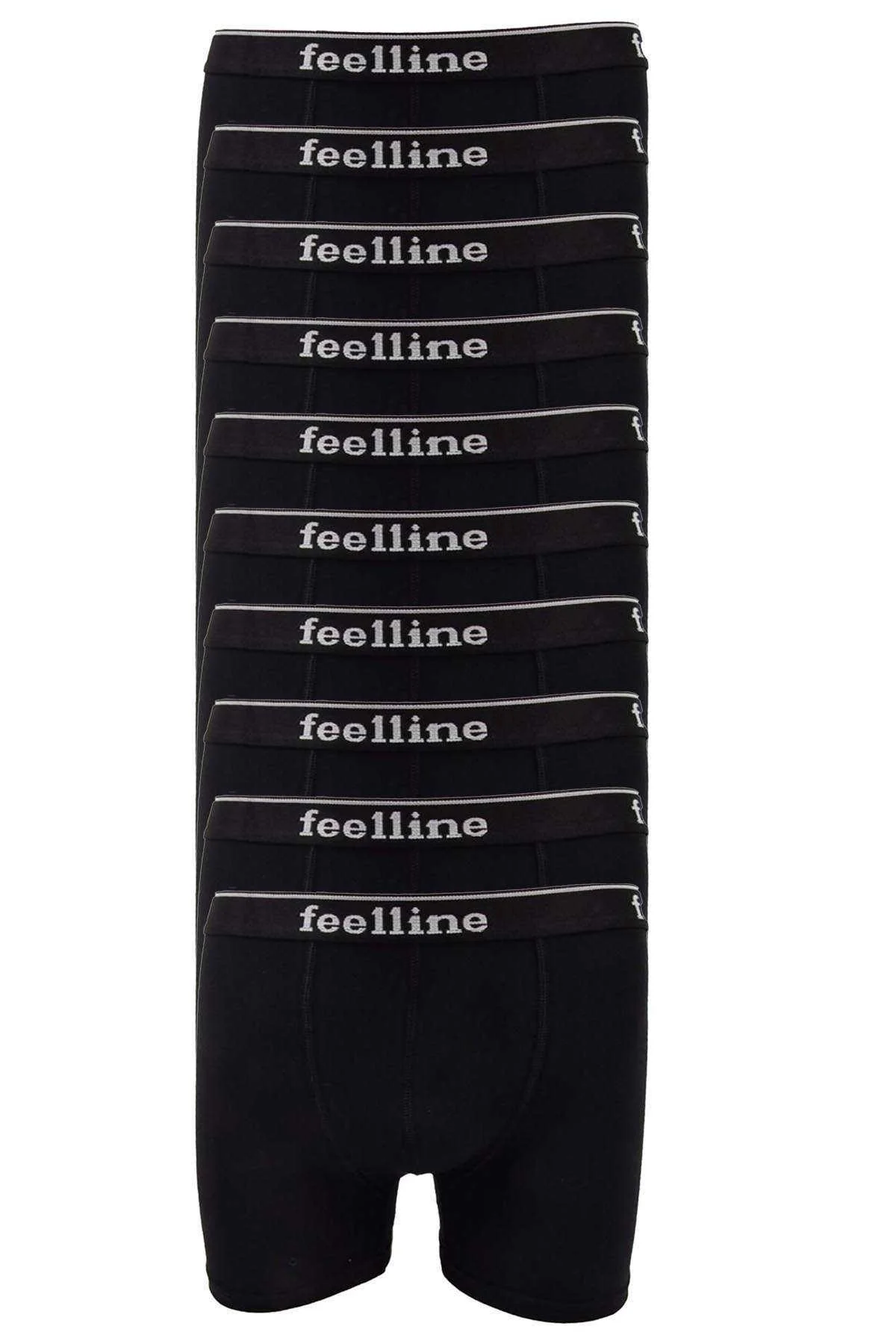 10 adet Feelline Siyah Pamuklu Doğal Likralı Erkek Boxer - Just Cheap Store Görsel 2