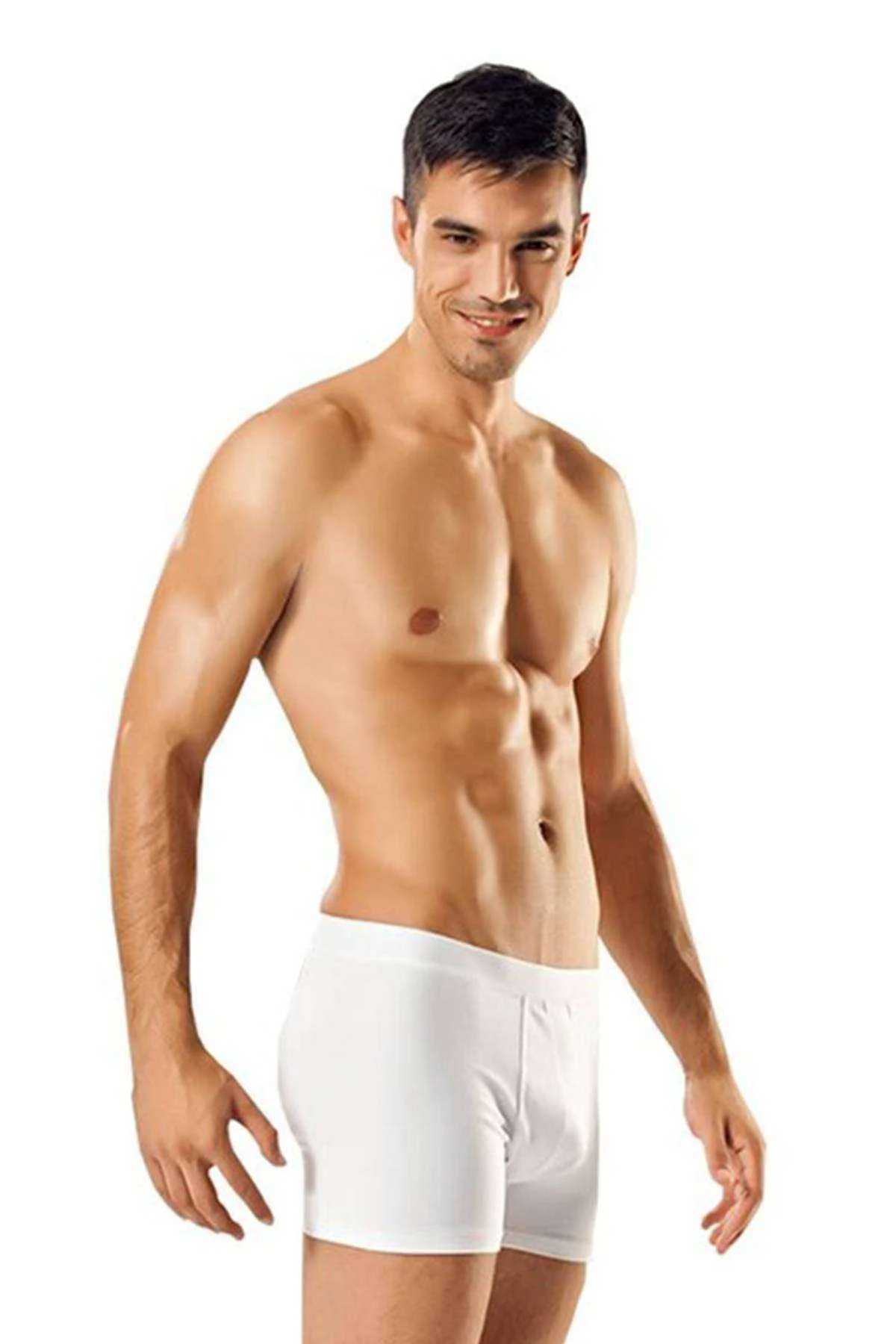 3 adet Tutku Likralı Erkek Beyaz Boxer 0114 - Just Cheap Store Görsel 2