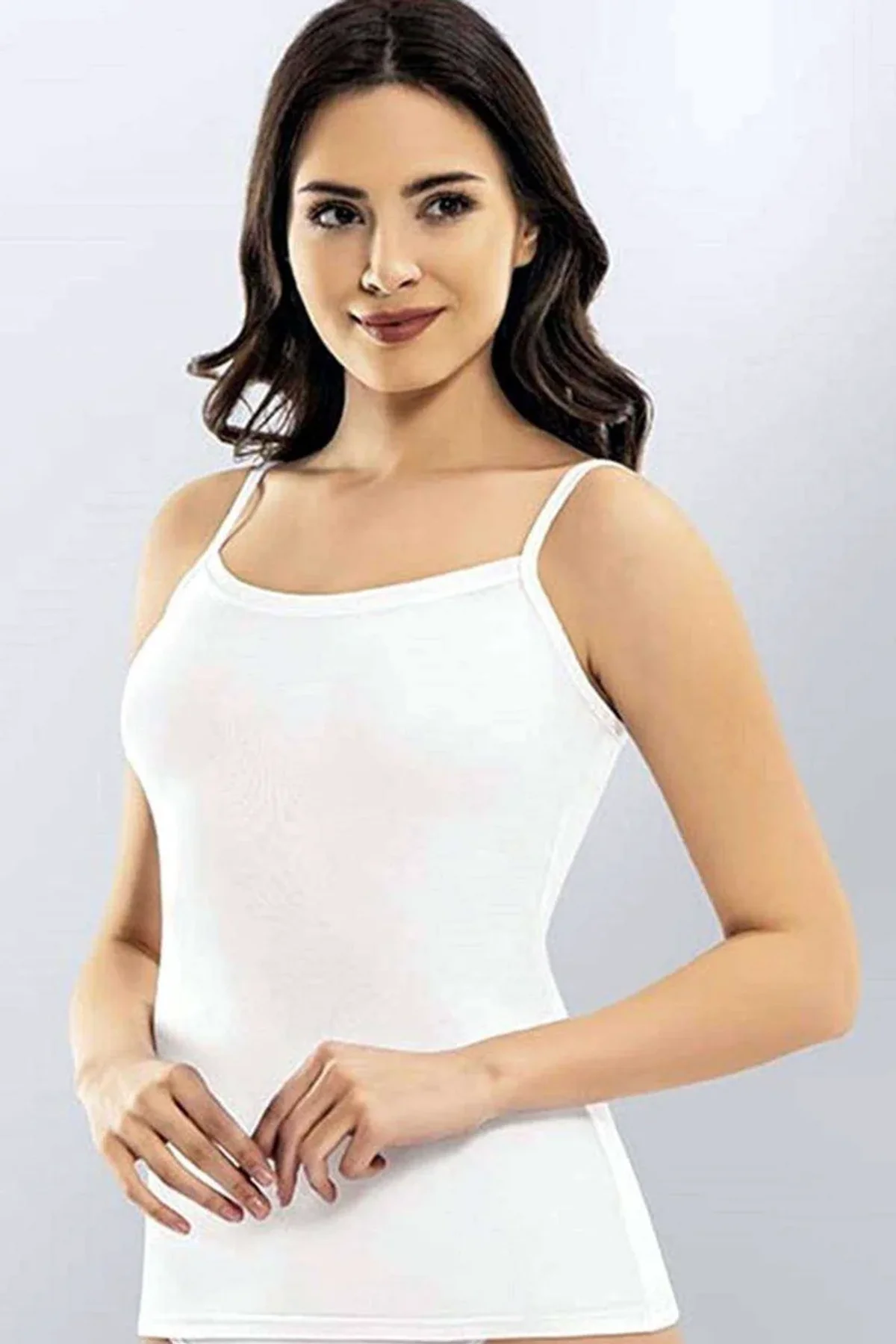 Kota Bayan İp Askılı Beyaz Atlet 6091 - Just Cheap Store Görsel 4