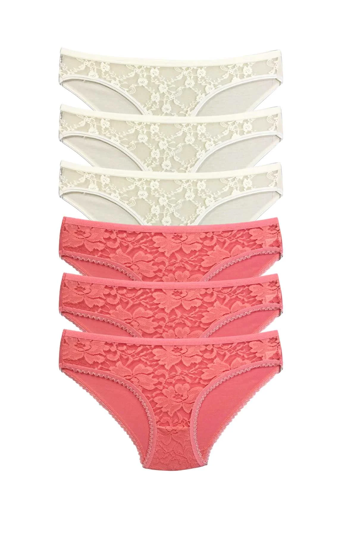 6 Adet Önü Dantelli Transparan Kadın Slip Külot S35 - Just Cheap Store Görsel 2