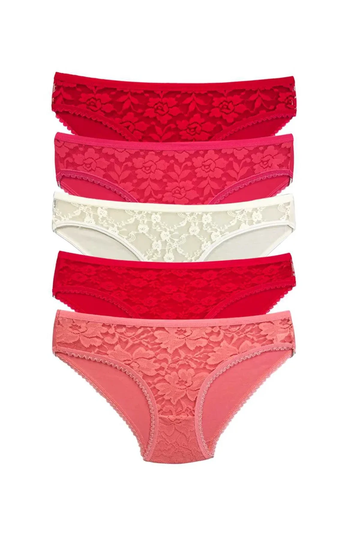 5 Adet Önü Dantelli Transparan Kadın Slip Külot S98 - Just Cheap Store Görsel 4