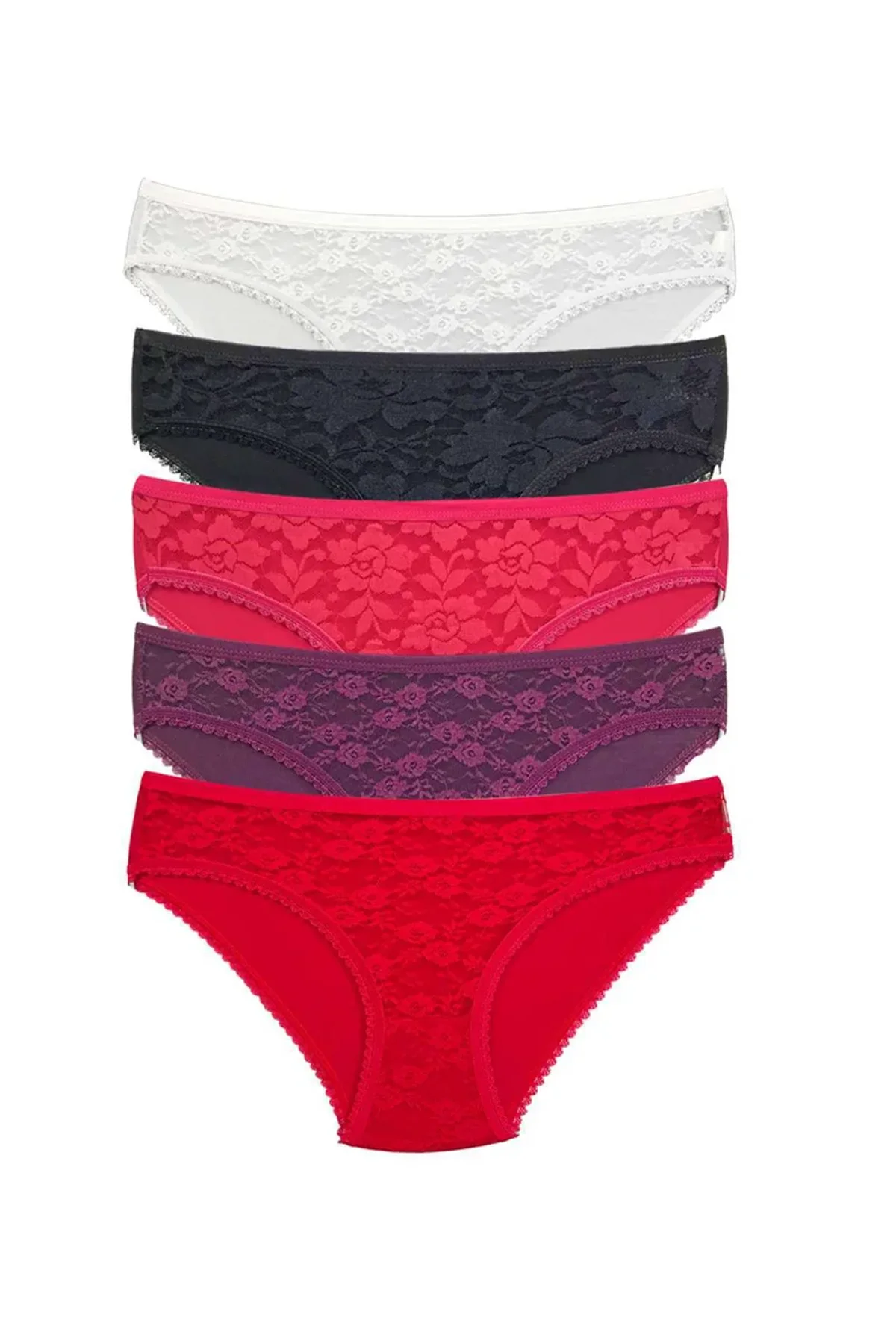 5 Adet Önü Dantelli Transparan Kadın Slip Külot S130 - Just Cheap Store Görsel 5