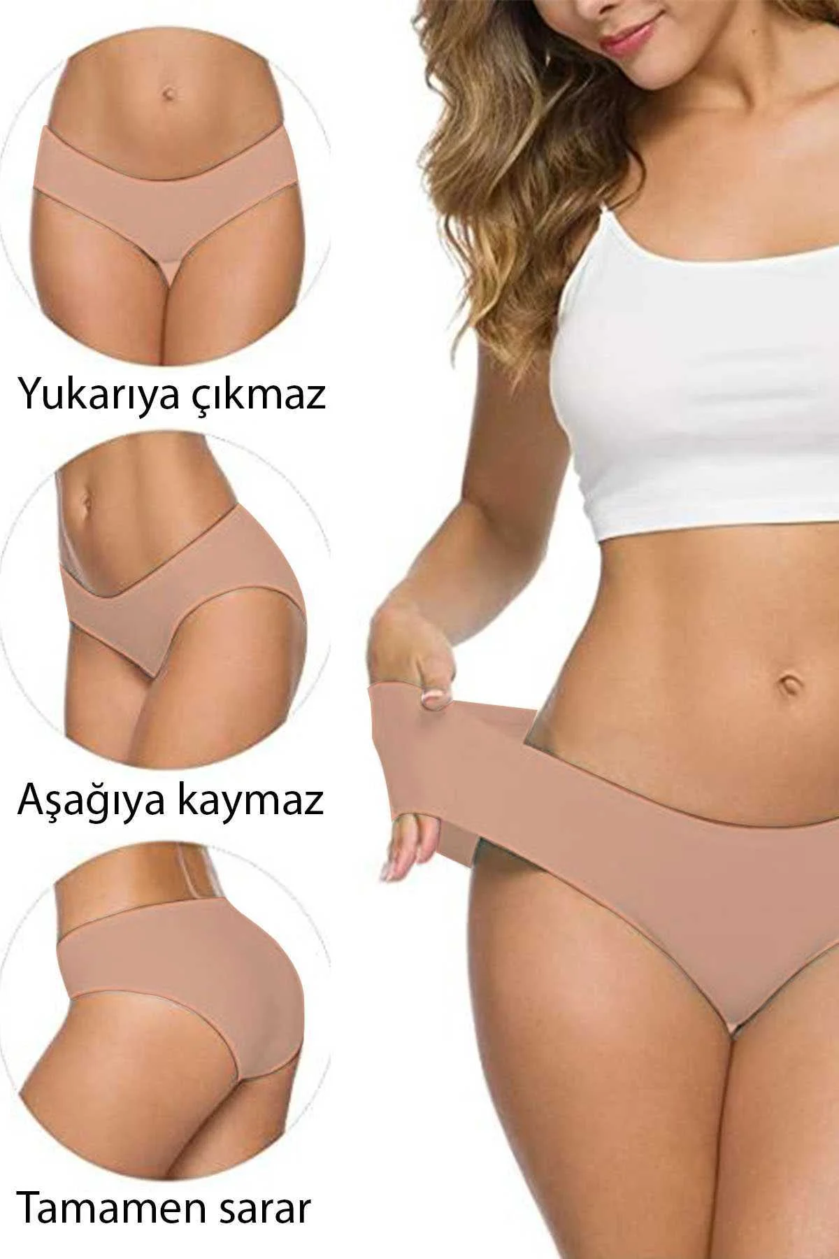 8 Adet Kadın Dikişsiz Lazer Kesim Esnek İz yapmayan Külot S6 - Just Cheap Store Görsel 5
