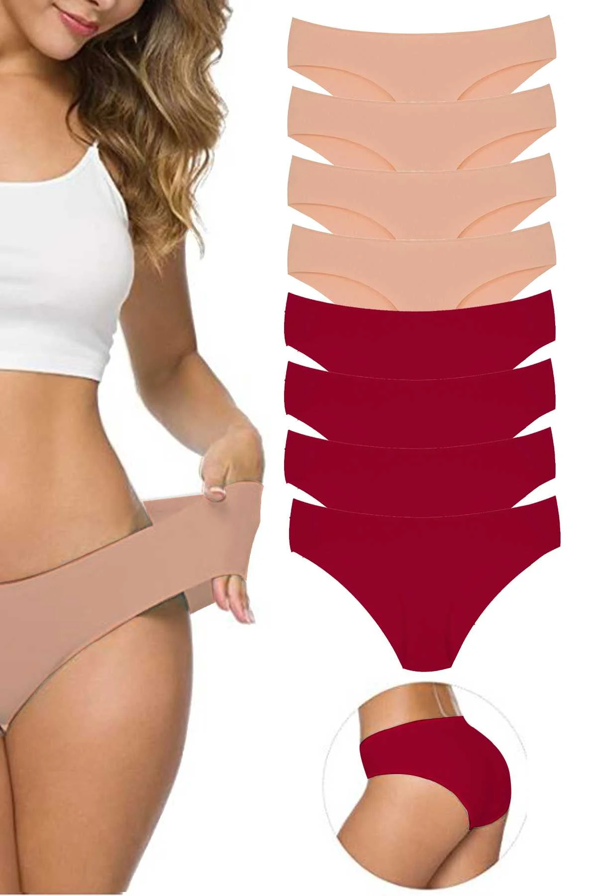 8 Adet Kadın Dikişsiz Lazer Kesim Esnek İz yapmayan Külot S6 - Just Cheap Store Görsel 2