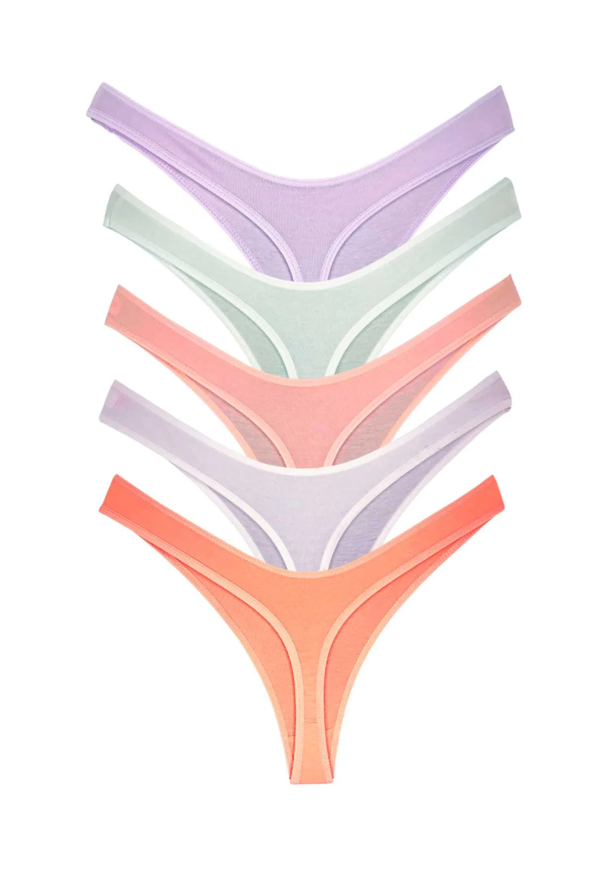 5 Adet Pamuklu Kadın Klasik Tanga Soft Renkler - Just Cheap Store Görsel 5