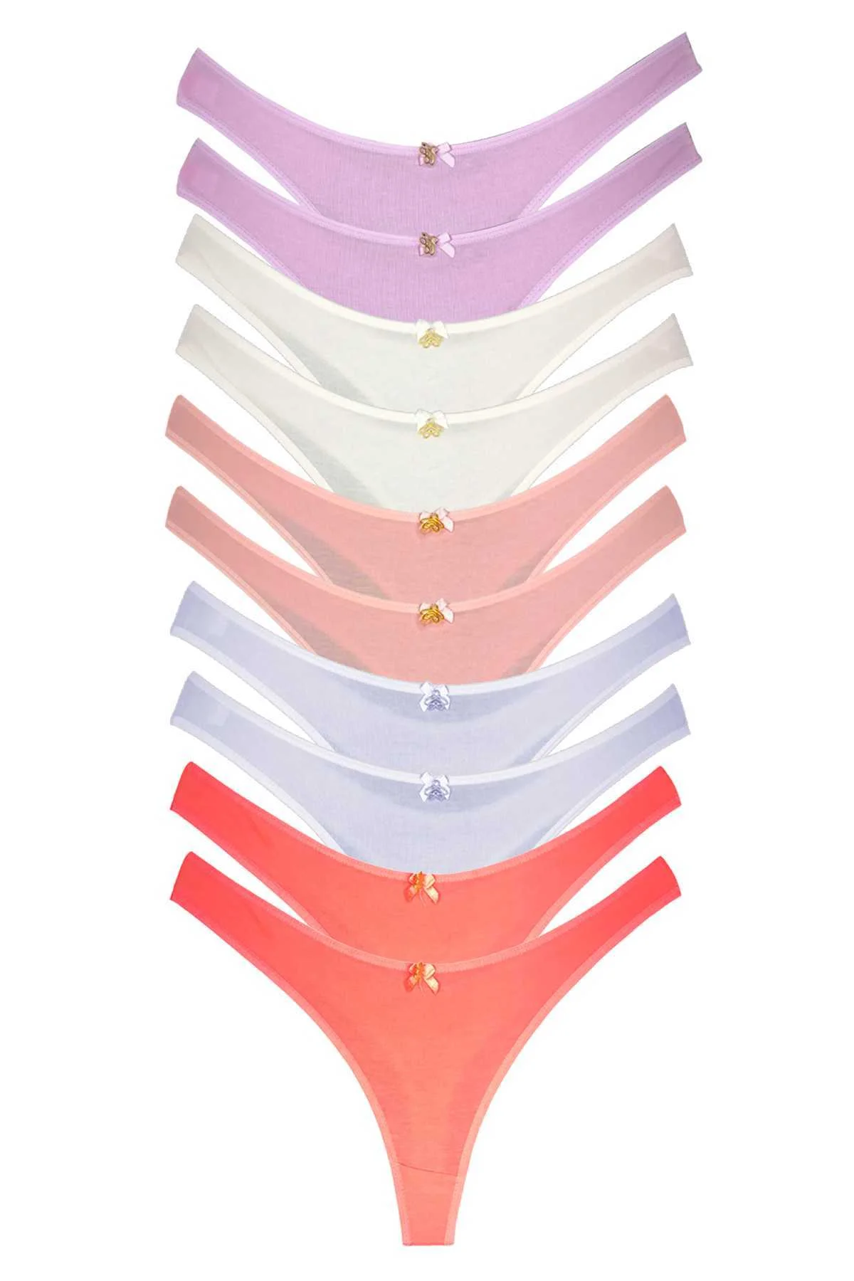 10 Adet Pamuklu Kadın Klasik Tanga Soft Renkler - Just Cheap Store Görsel 4