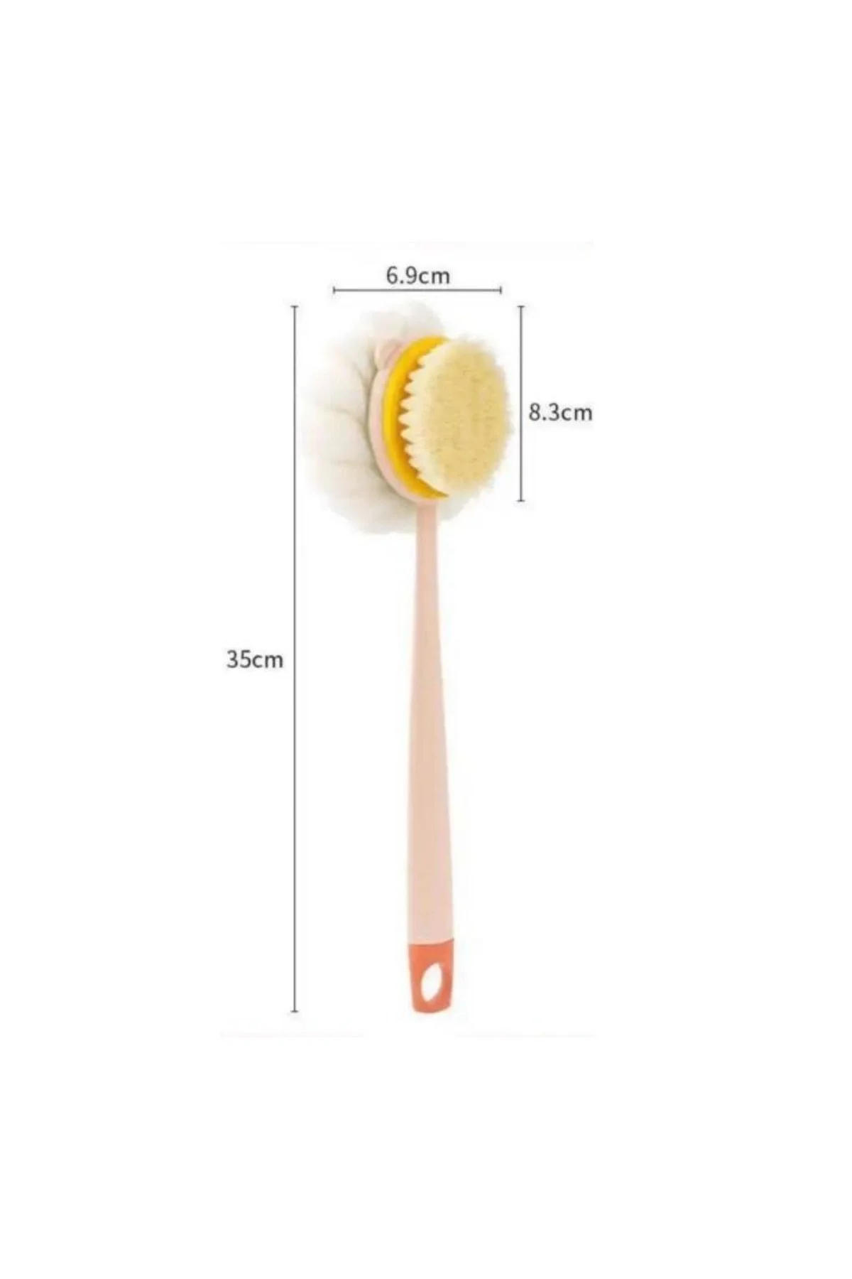 2&amp;apos;si 1 Arada Çift Taraflı Uzun Saplı Fırçalı Banyo Vücut Sırt Fırçası Banyo Lifi - Just Cheap Store Görsel 4