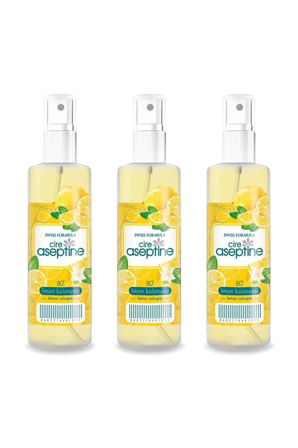 3 Adet Limon Kolonyası Ev Ofis Pratik Kullanım Sprey 100ml