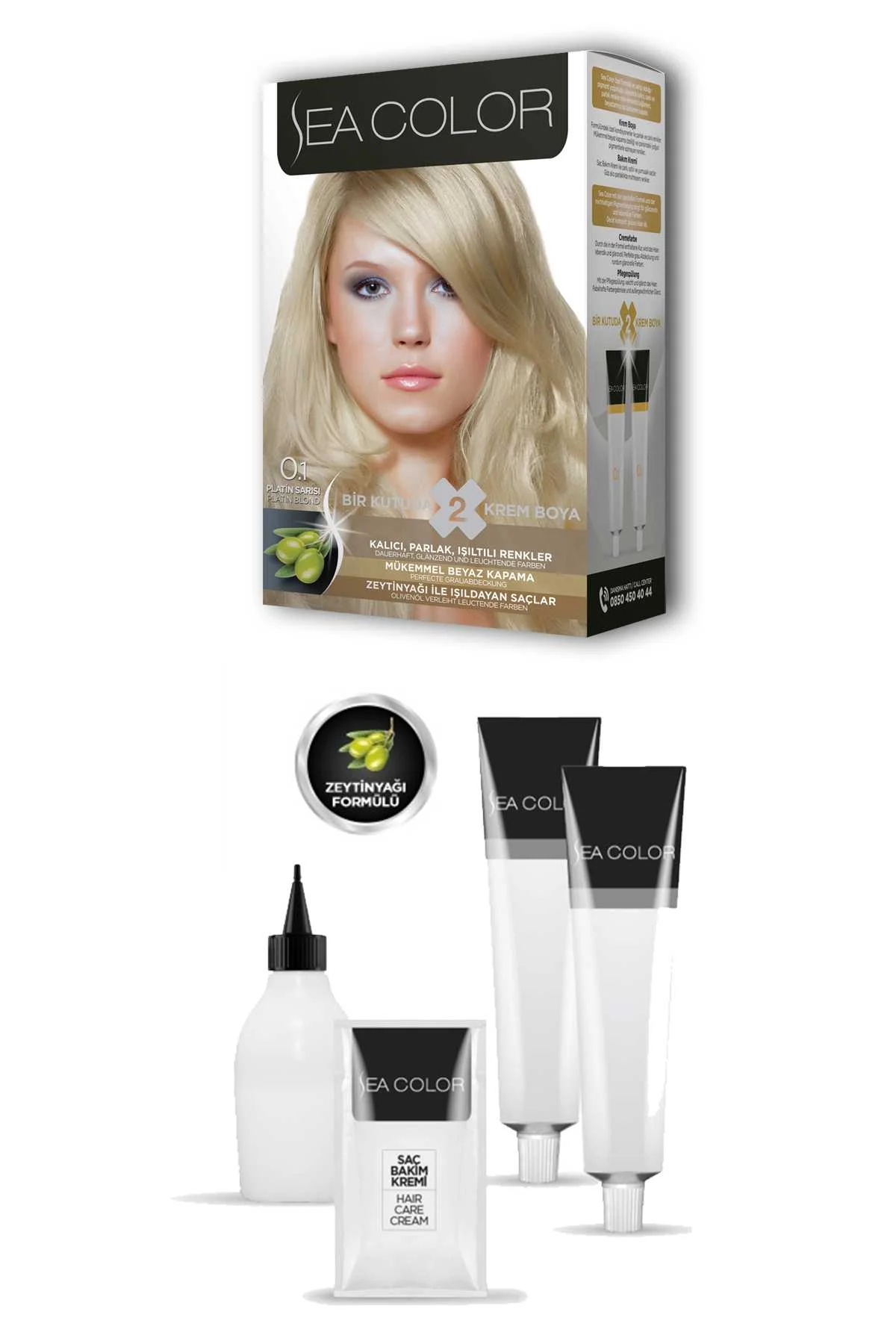 2 Tüp Krem Saç Boyası Seti Platin Sarısı No:0.1 - Just Cheap Store Görsel 5