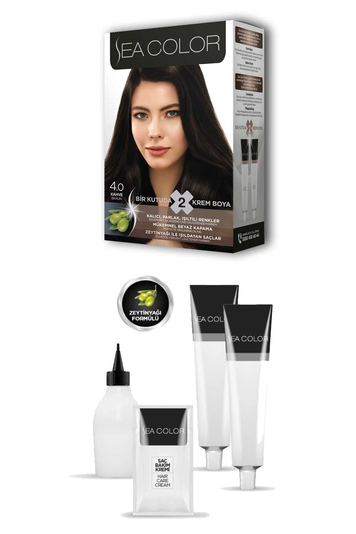 2 Tüp Krem Saç Boyası Seti Kahve No:4.0 - Just Cheap Store Görsel 3