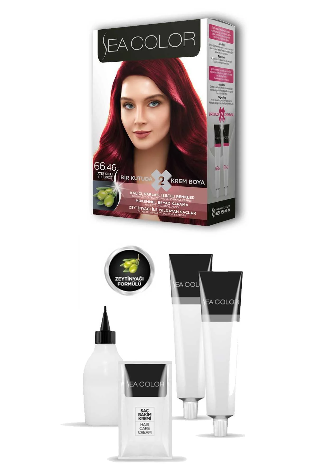 2 Tüp Krem Saç Boyası Seti Ateş Kızılı No:66.46 - Just Cheap Store Görsel 5