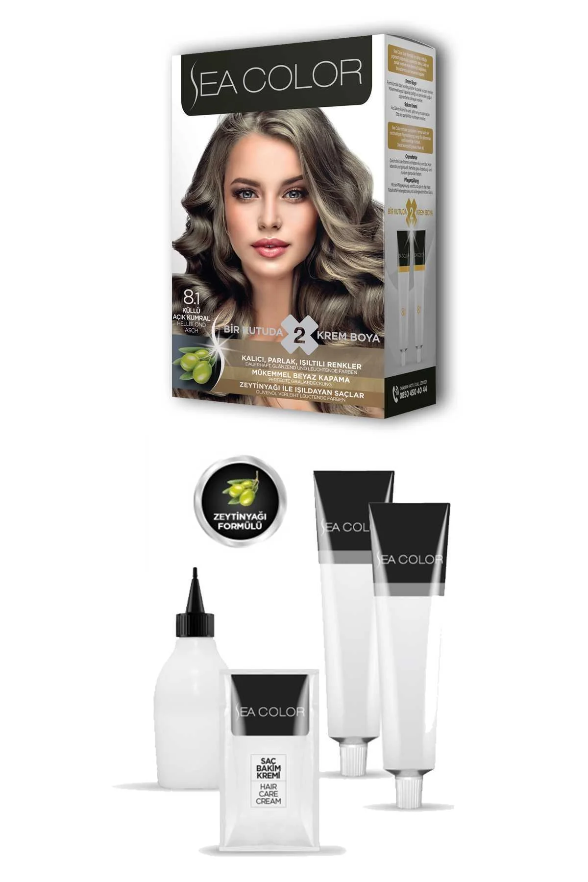 2 Tüp Krem Saç Boyası Seti Küllü Açık Kumral No:8.1 - Just Cheap Store Görsel 3