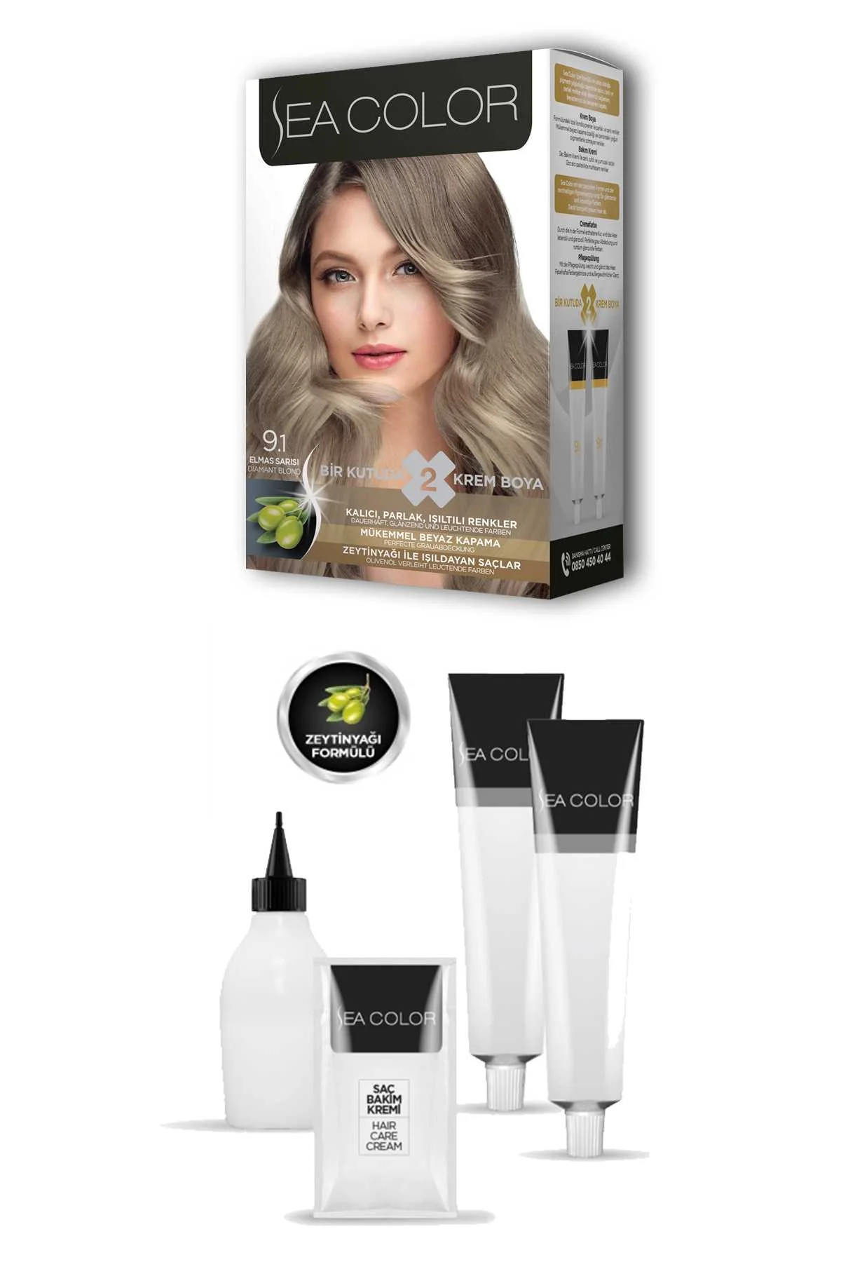 2 Tüp Krem Saç Boyası Seti Elmas Sarısı No:9.1 - Just Cheap Store Görsel 3