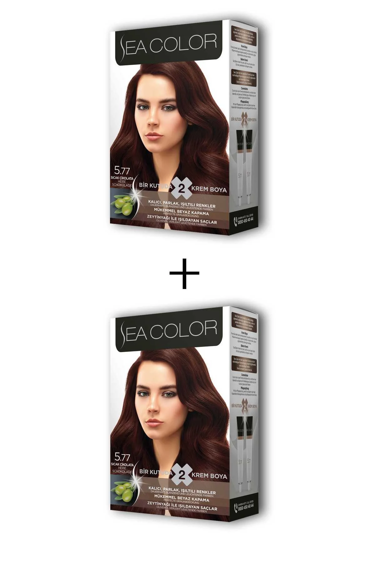 2X2 Tüp Krem Saç Boyası Seti Sıcak Çikolata No:5.77 - Just Cheap Store Görsel 2