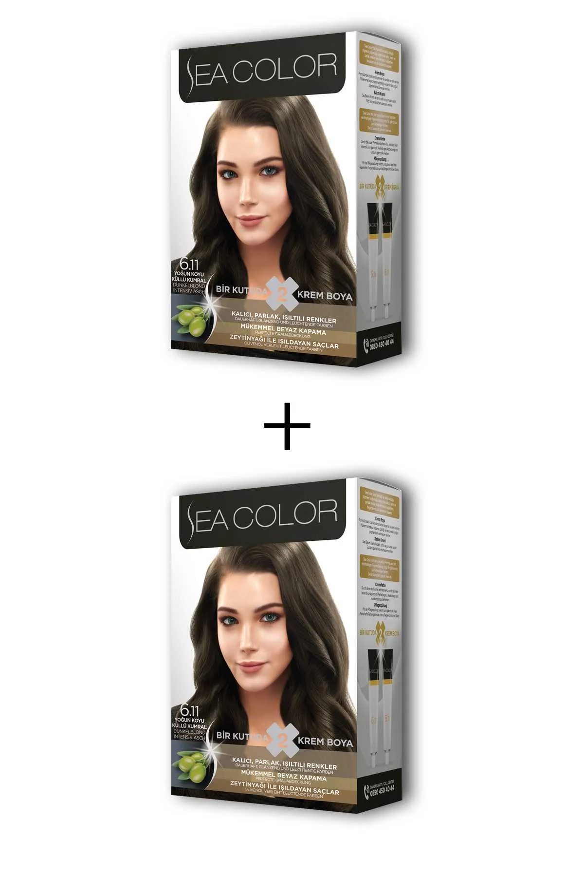 2X2 Tüp Krem Saç Boyası Seti Yoğun Koyu Küllü Kumral No:6.11 - Just Cheap Store Görsel 5
