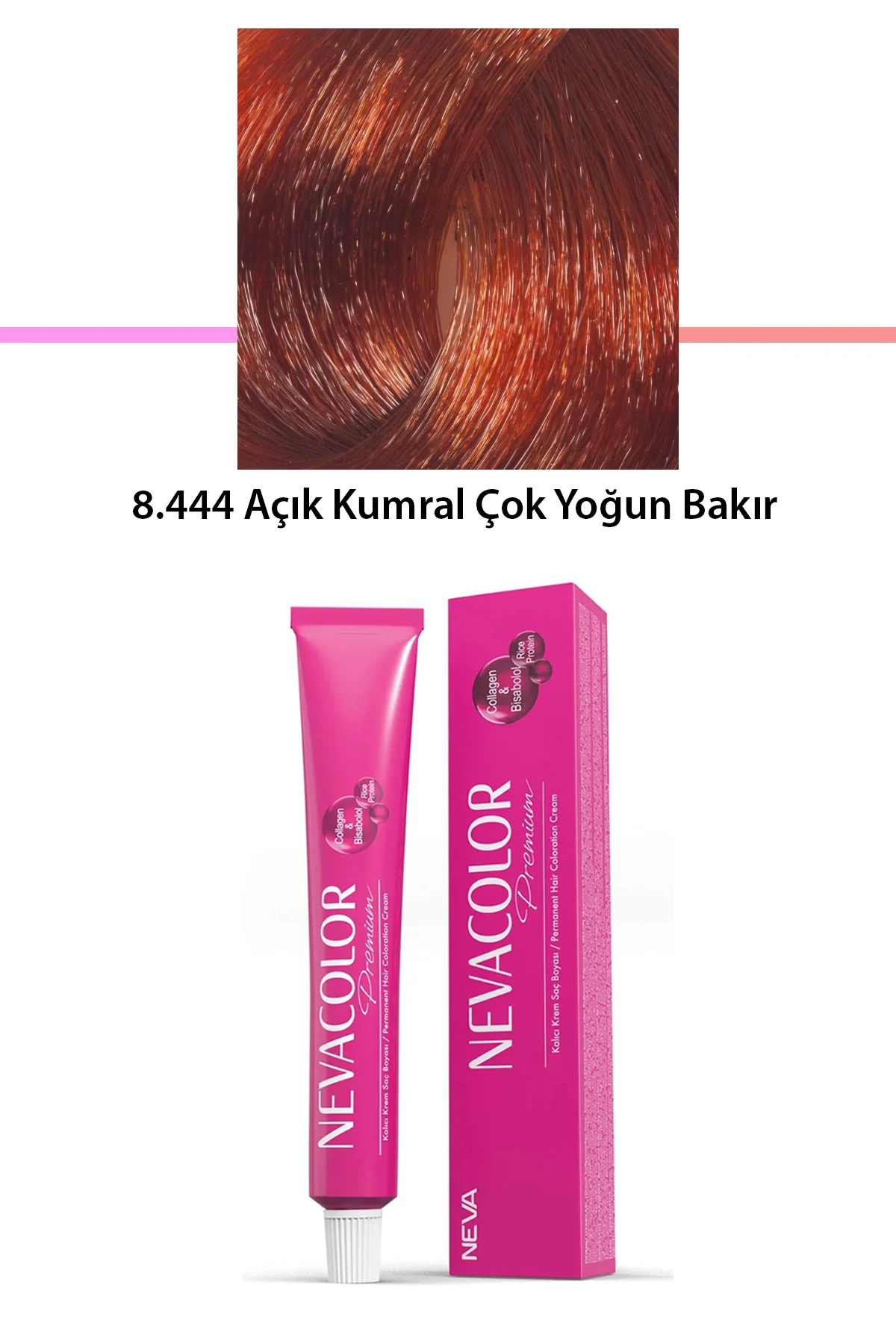 Premium 8.444 Açık Kumral Çok Yoğun Bakır - Kalıcı Krem Saç Boyası 50 g Tüp - Just Cheap Store Görsel 2