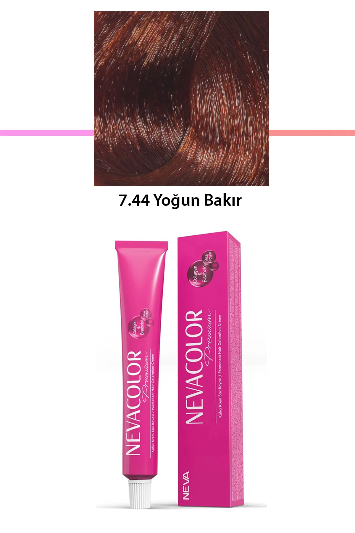 Premium 7.44 Yoğun Bakır - Kalıcı Krem Saç Boyası 50 g Tüp - Just Cheap Store Görsel 2