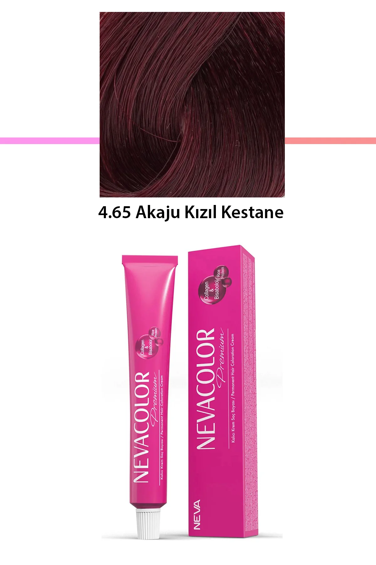 Premium 4.65 Akaju Kızıl Kestane - Kalıcı Krem Saç Boyası 50 g Tüp - Just Cheap Store Görsel 2
