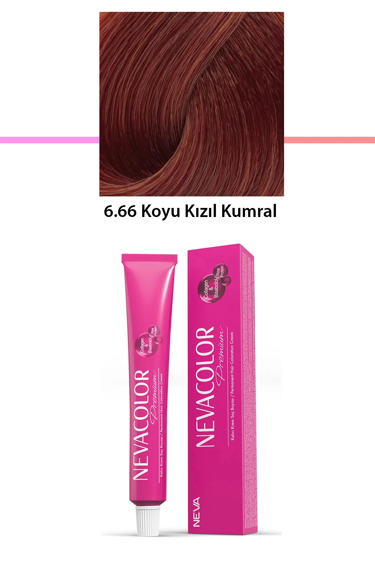 Premium 6.66 Koyu Kızıl Kumral - Kalıcı Krem Saç Boyası 50 g Tüp - Just Cheap Store Görsel 2