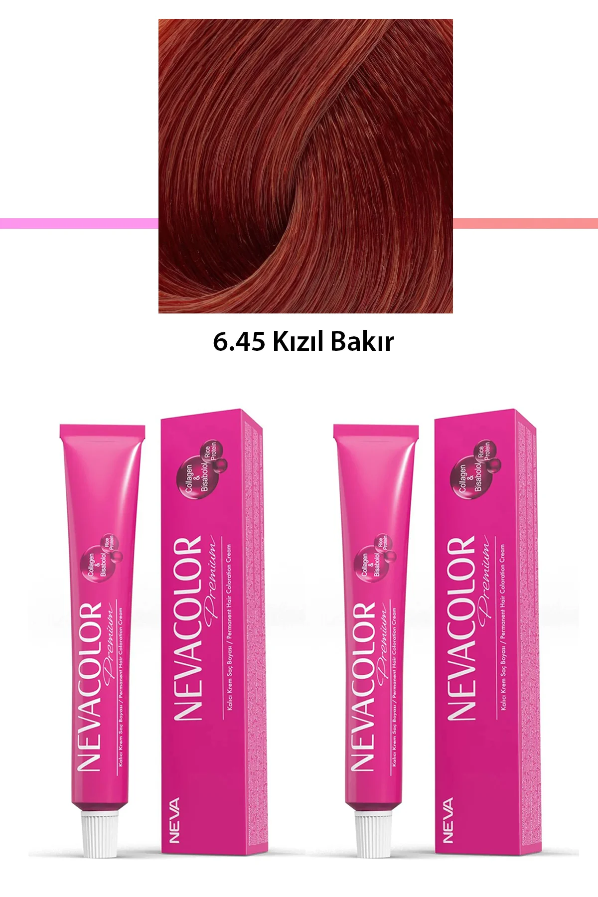 2 li Set Premium 6.45 Kızıl Bakır - Kalıcı Krem Saç Boyası 2 X 50 g Tüp - Just Cheap Store Görsel 2