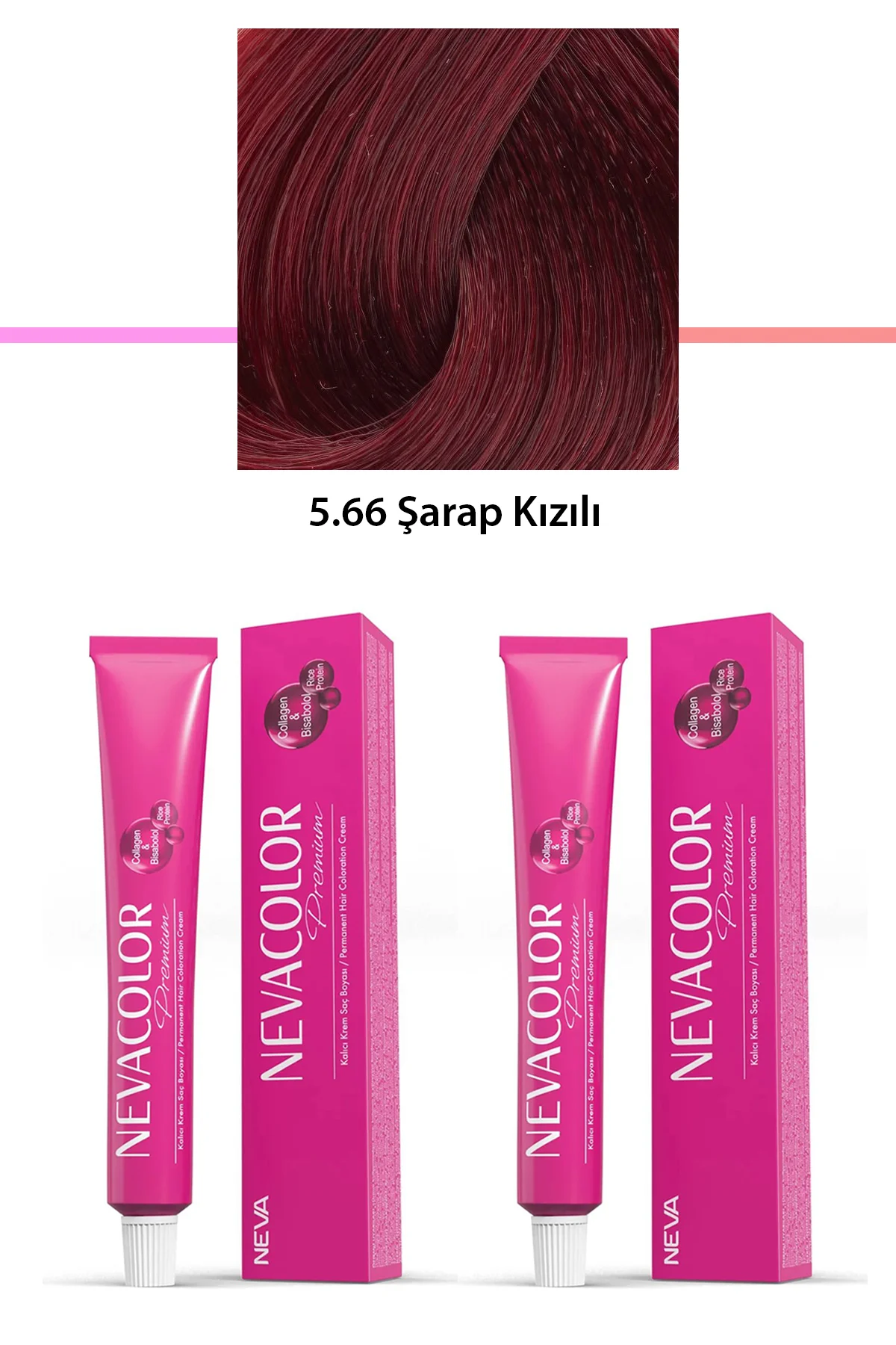 2 li Set Premium 5.66 Şarap Kızılı - Kalıcı Krem Saç Boyası 2 X 50 g Tüp - Just Cheap Store Görsel 2