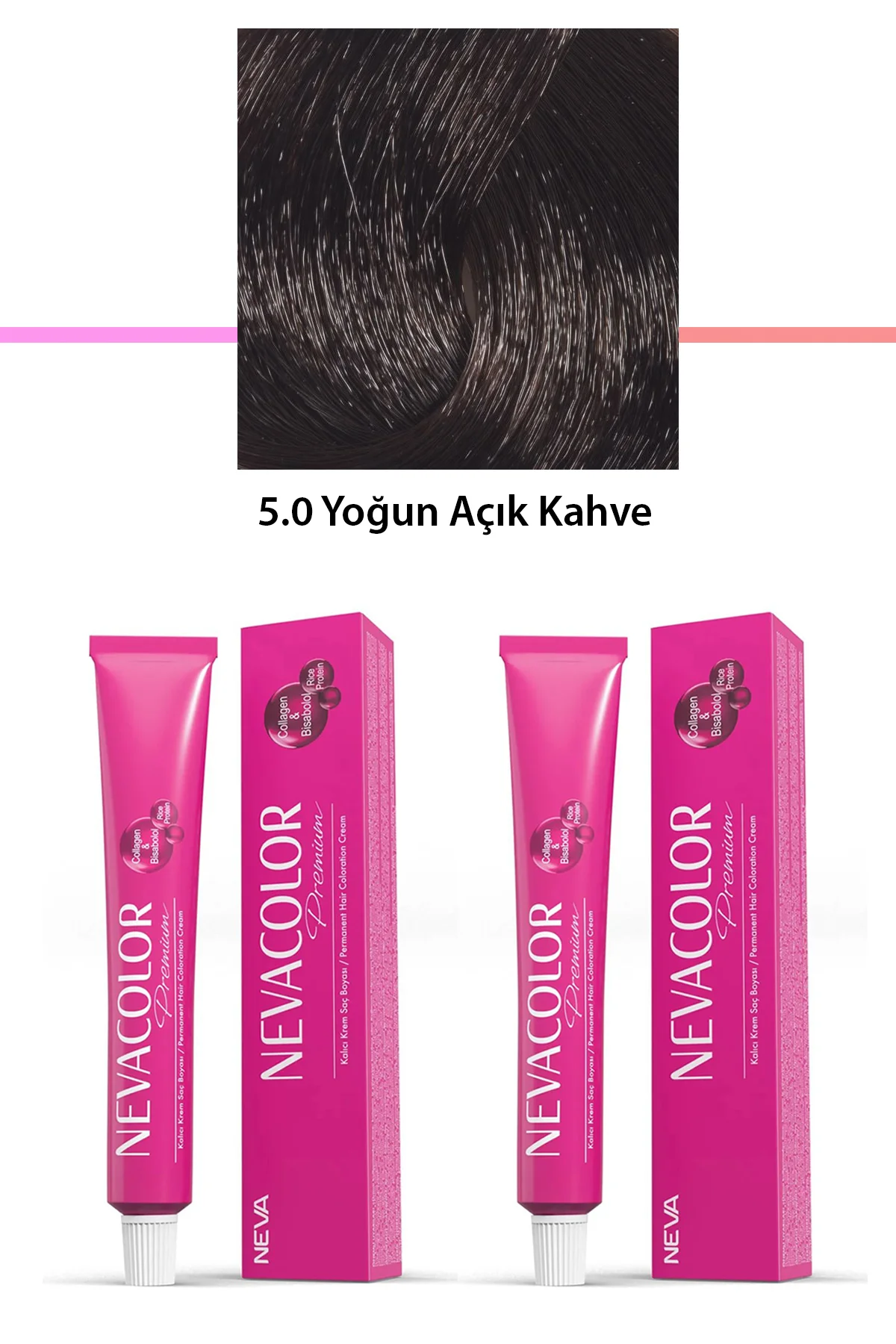 2 li Set Premium 5.0 Yoğun Açık Kahve - Kalıcı Krem Saç Boyası 2 X 50 g Tüp - Just Cheap Store Görsel 2