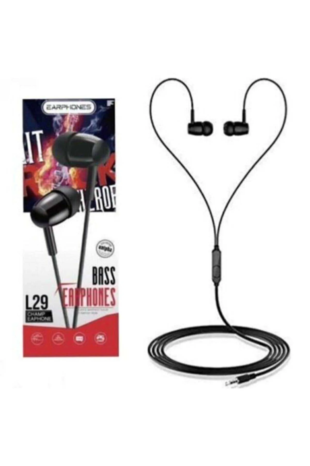 L29 Platoon Bass Earphones Kulaklık Siyah - Just Cheap Store Görsel 3