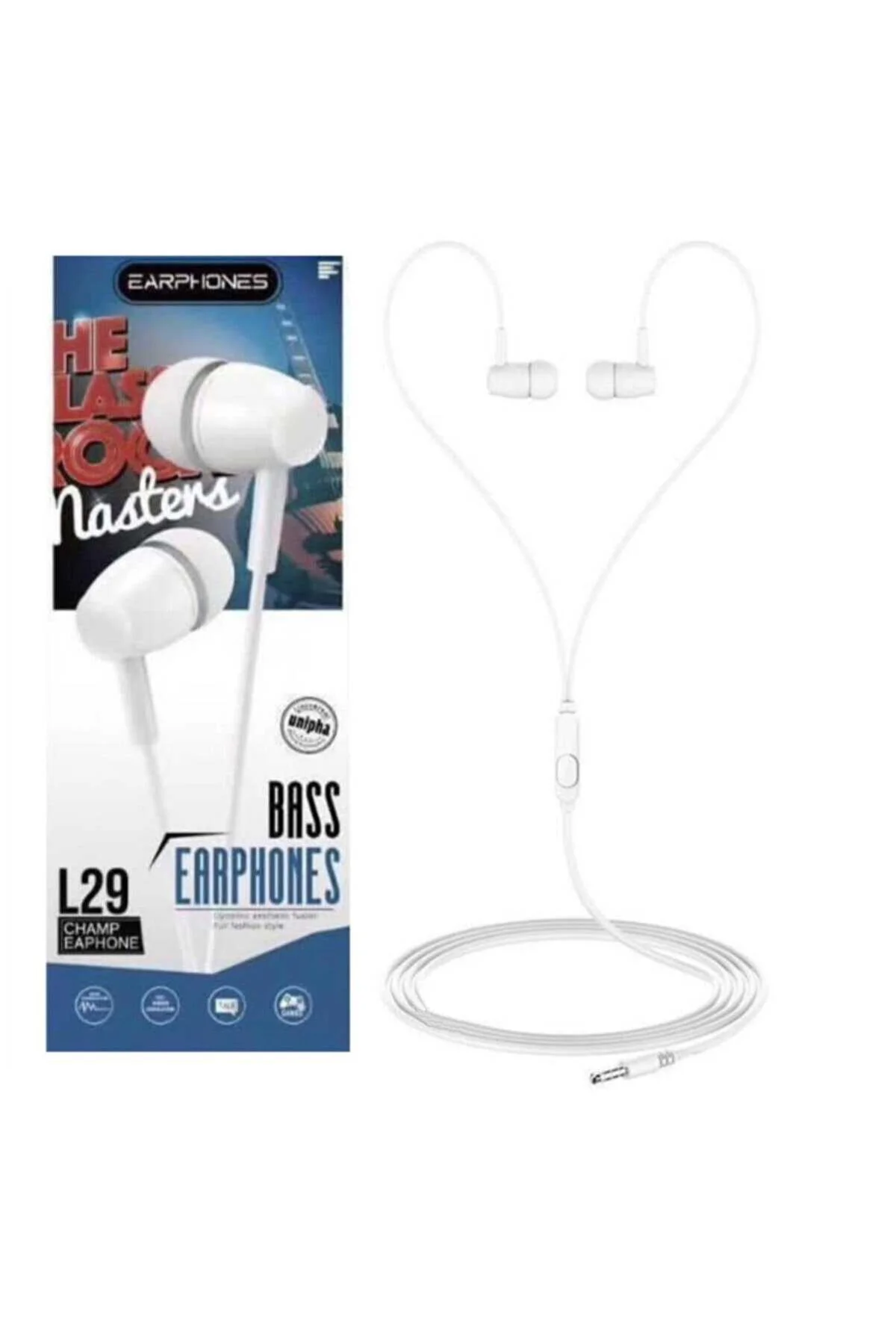 L29 Platoon Bass Earphones Kulaklık Beyaz - Just Cheap Store Görsel 2