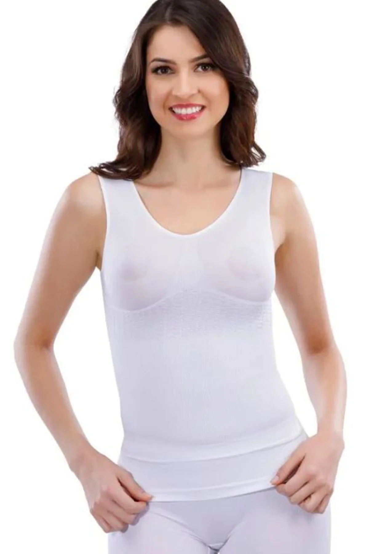 Jakarlı Kalın Askılı Bayan Atlet 14005 -Beyaz - Just Cheap Store Görsel 3
