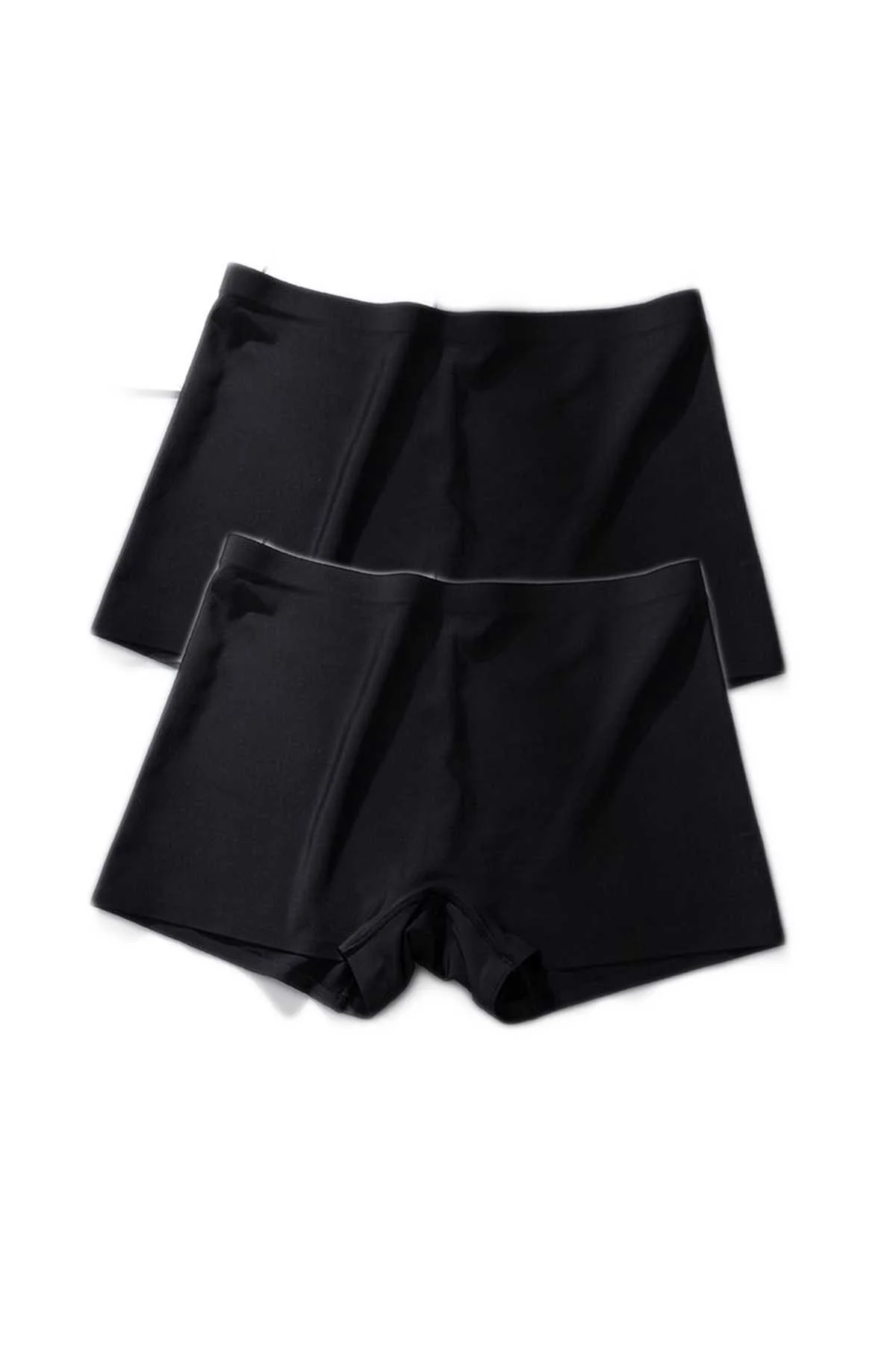 2 Adet Kadın Dikişsiz Görünmez İz Yapmaz Mini Şort Boxer Siyah - Just Cheap Store Görsel 3
