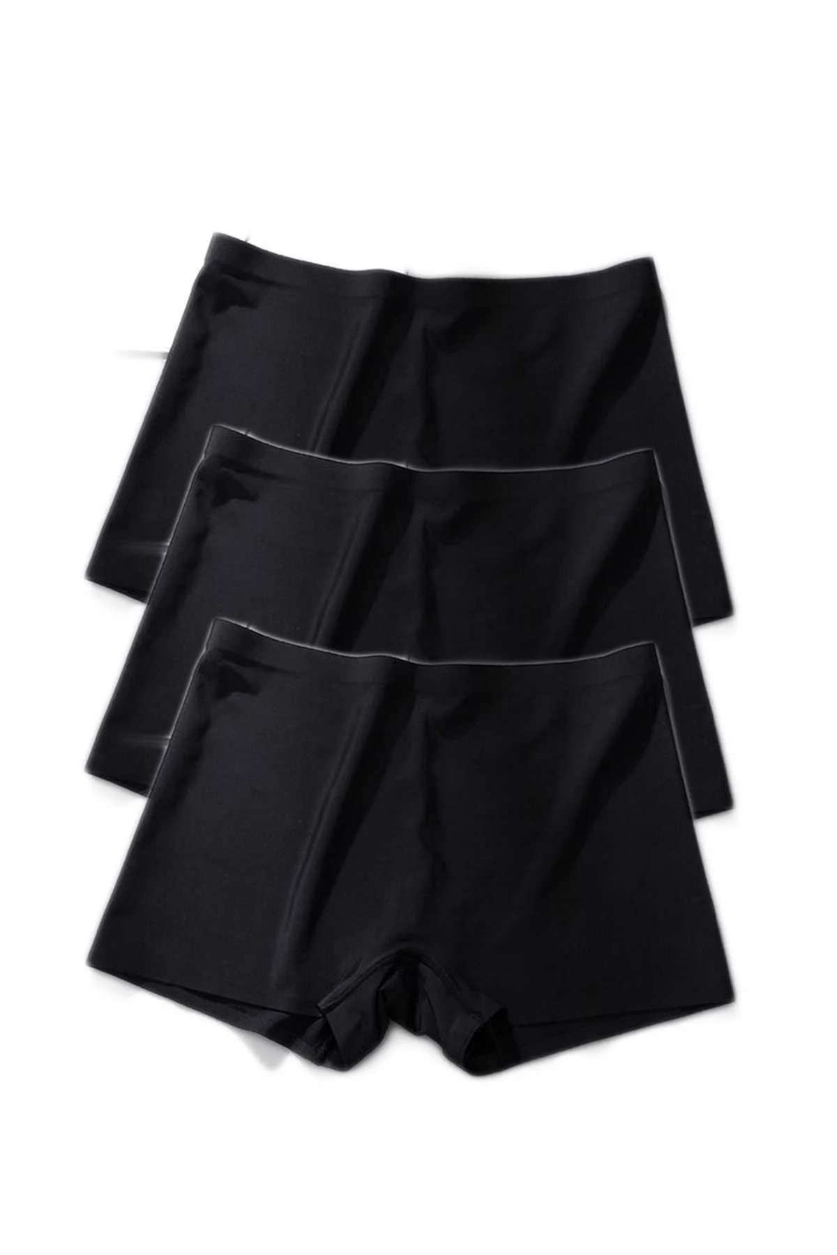 3 Adet Kadın Dikişsiz Görünmez İz Yapmaz Mini Şort Boxer Siyah - Just Cheap Store Görsel 3