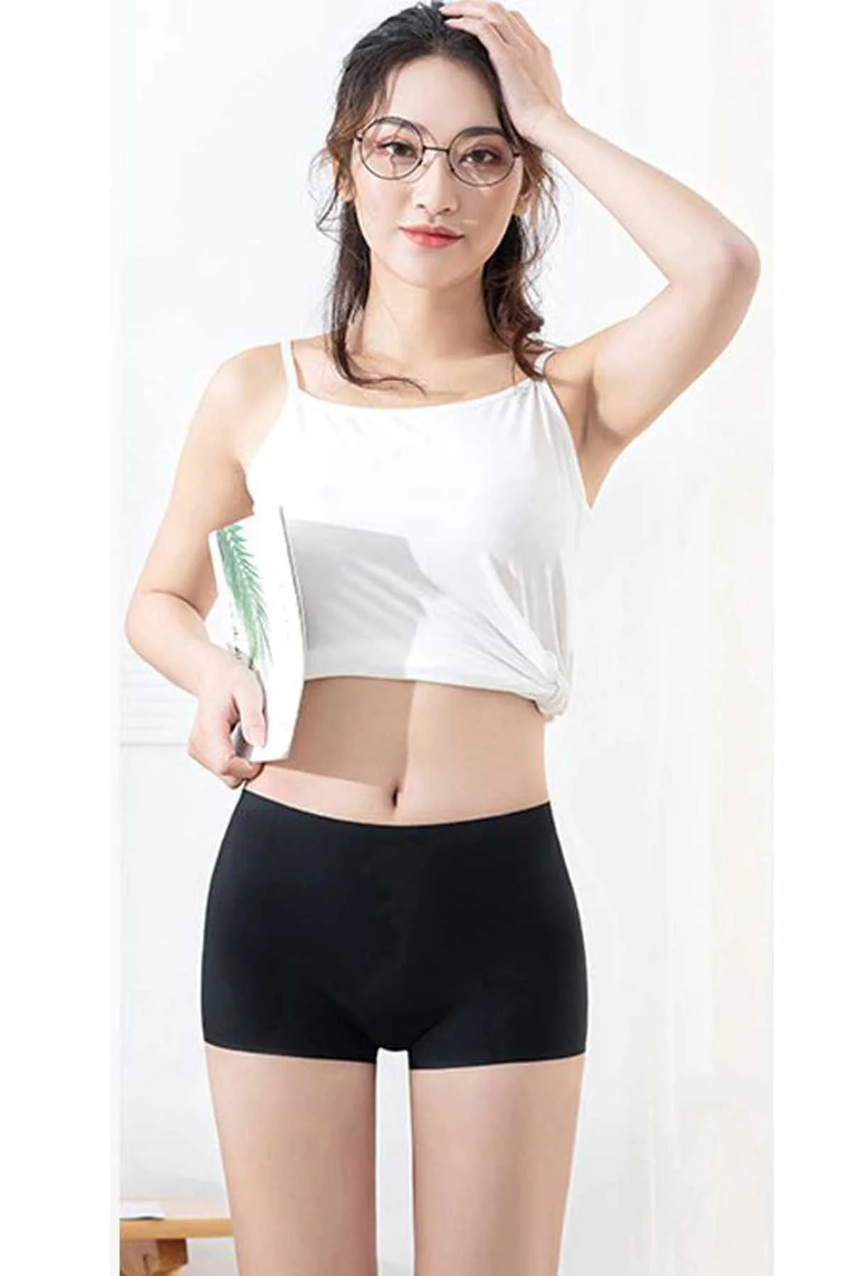 3 Adet Kadın Dikişsiz Görünmez İz Yapmaz Mini Şort Boxer Siyah - Just Cheap Store Görsel 5