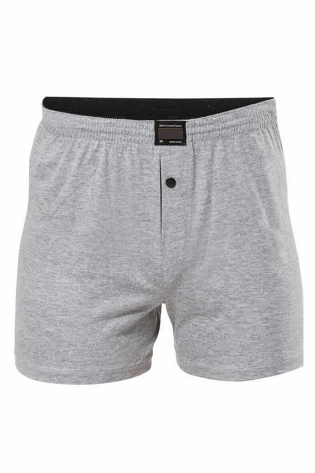 Düğmeli Pamuklu Erkek Penye Boxer Büyük Beden Gri - 1278A - Just Cheap Store Görsel 3