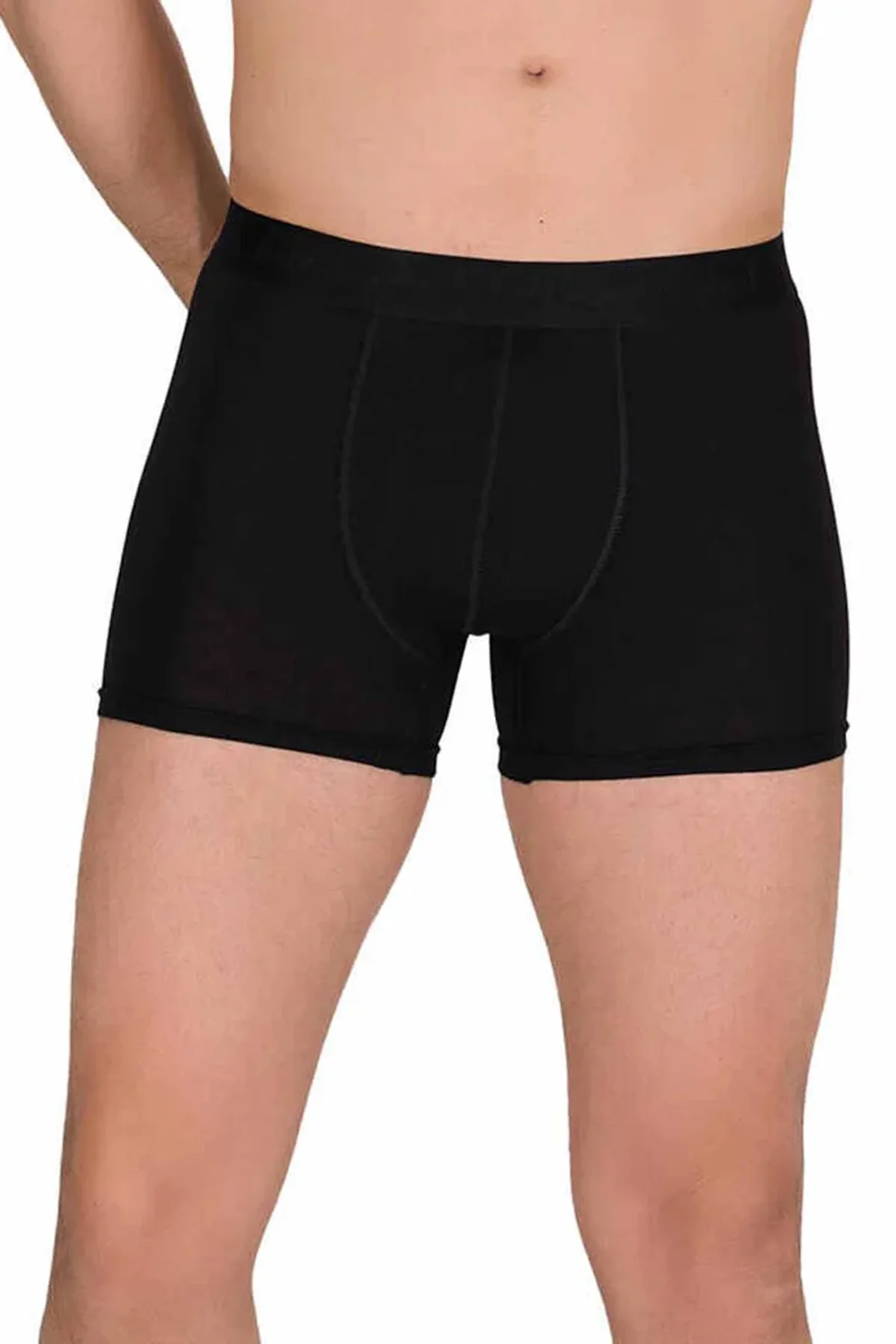 Pamuk Modal Likralı Esnek Erkek Boxer Siyah 4476B - Just Cheap Store Görsel 4